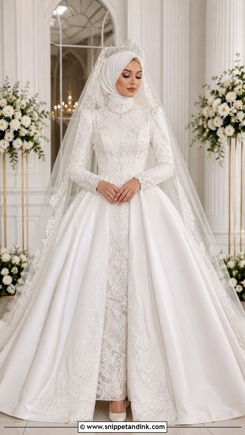 Turkish Islamic Wedding Dress With Hijab - Snippet and Ink - 30 Islamic Wedding Dress Ideas