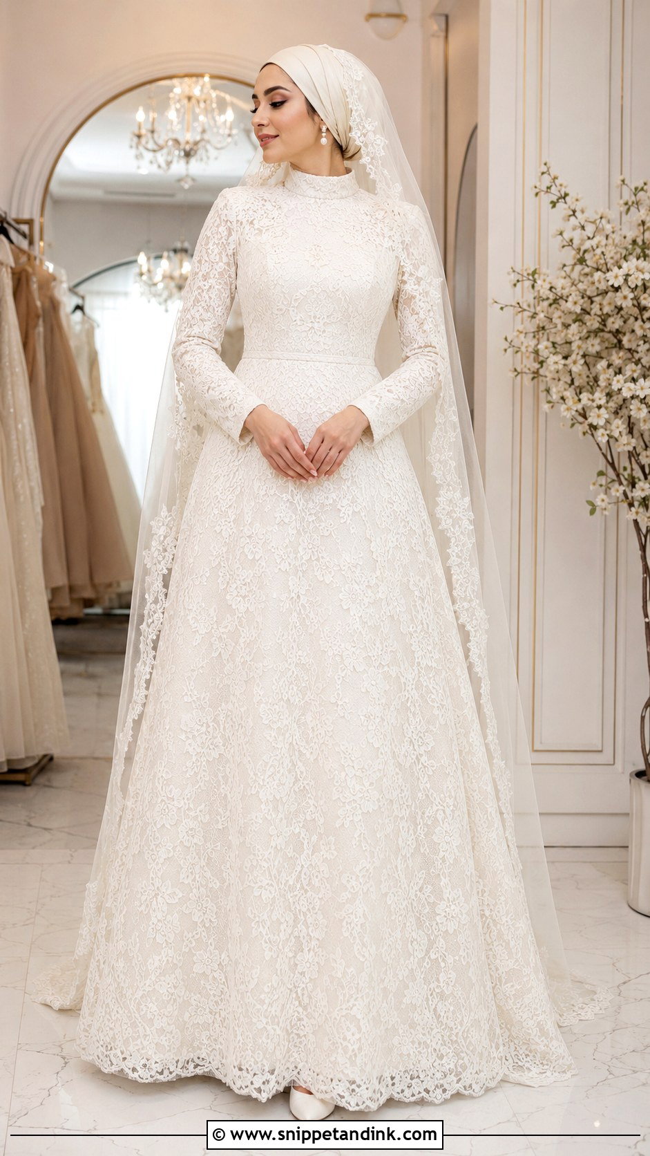 Turkish Lace A Line Wedding Dress - Snippet and Ink - 25 Turkish Muslim Wedding Dress Ideas