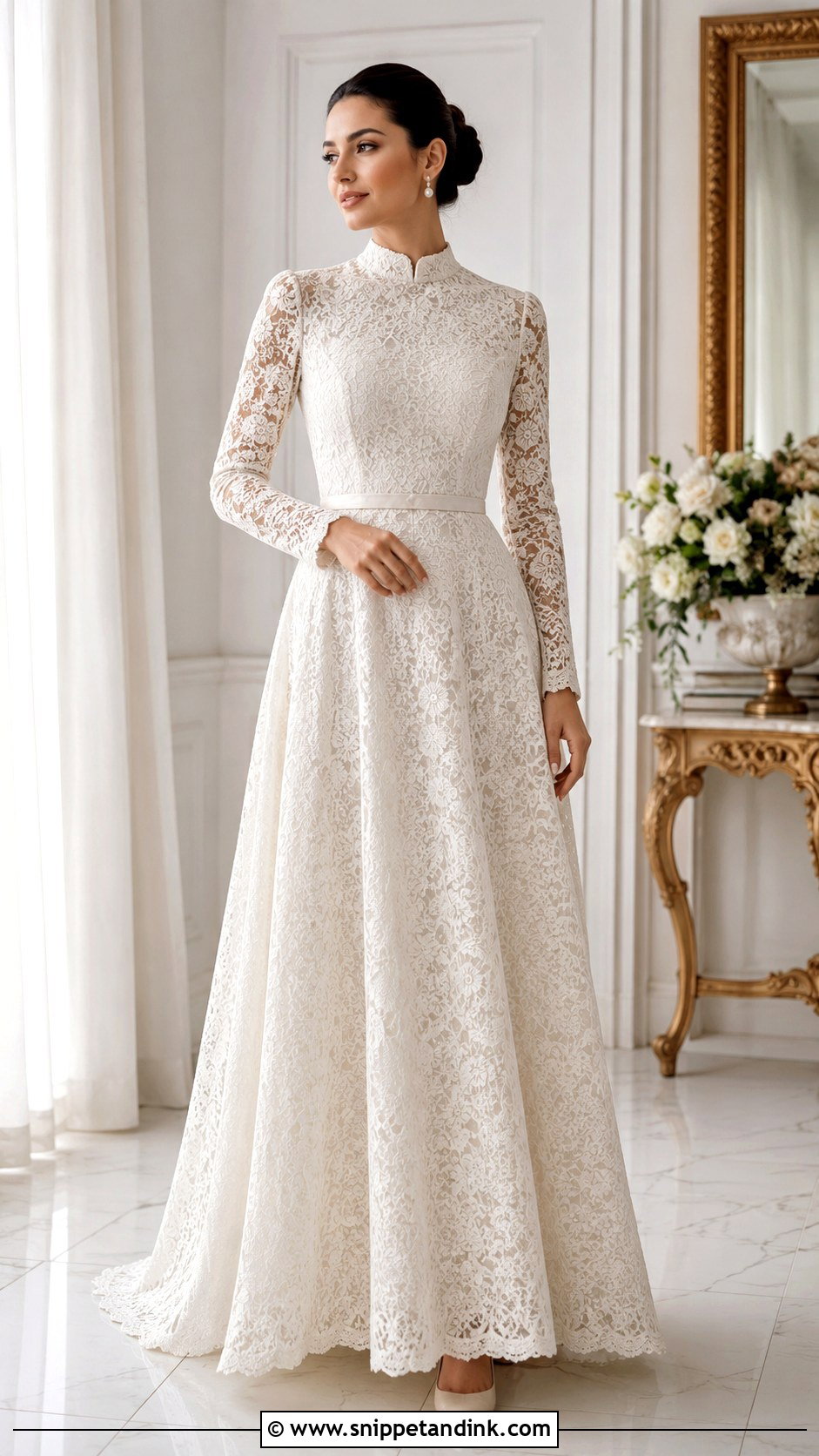 Turkish Lace Wedding Dress With High Neck - Snippet and Ink - 25 Turkey Wedding Dress Ideas