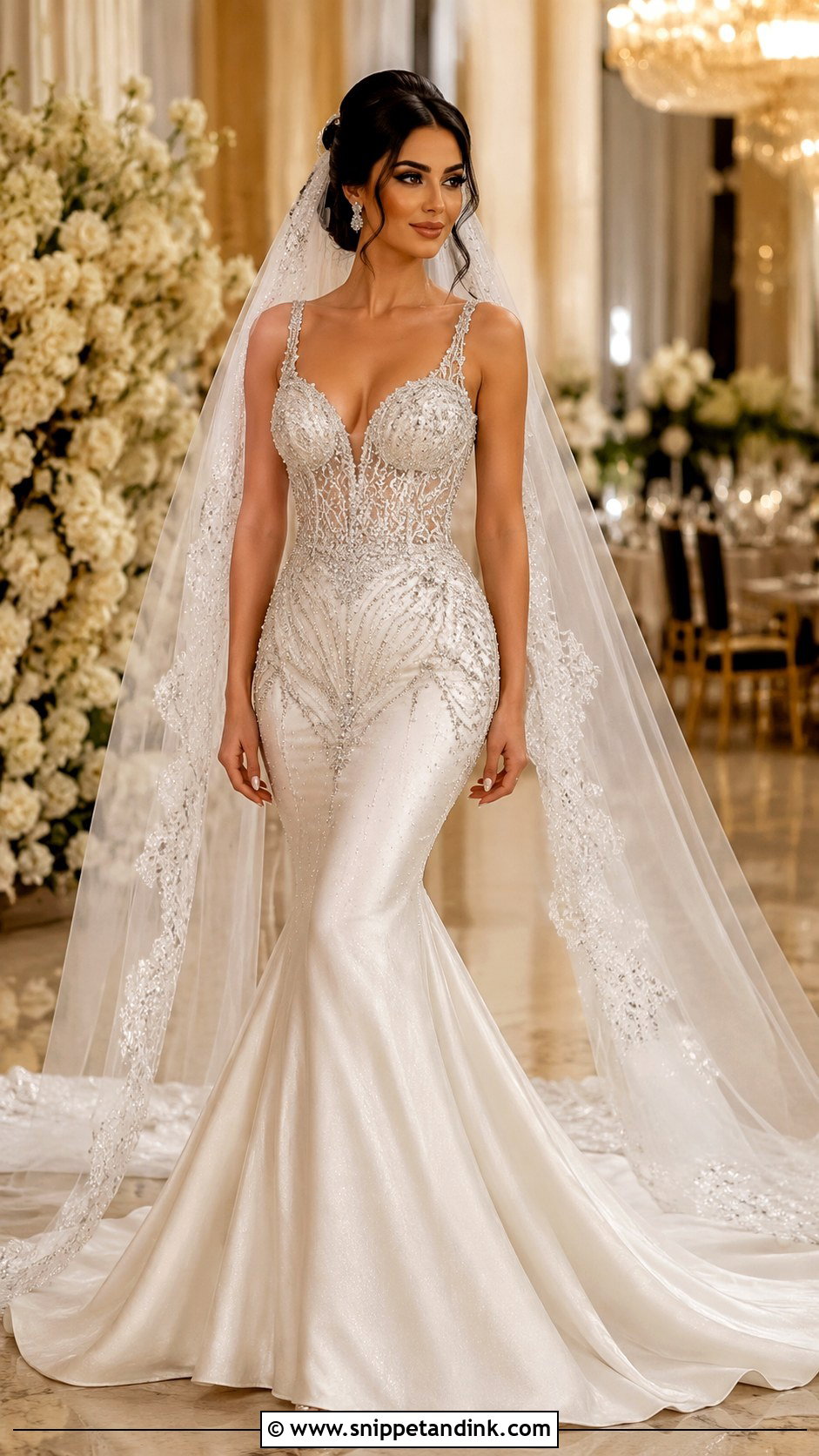 Turkish Mermaid Wedding Dress With Beaded Bodice - Snippet and Ink - 25 Turkey Wedding Dress Ideas