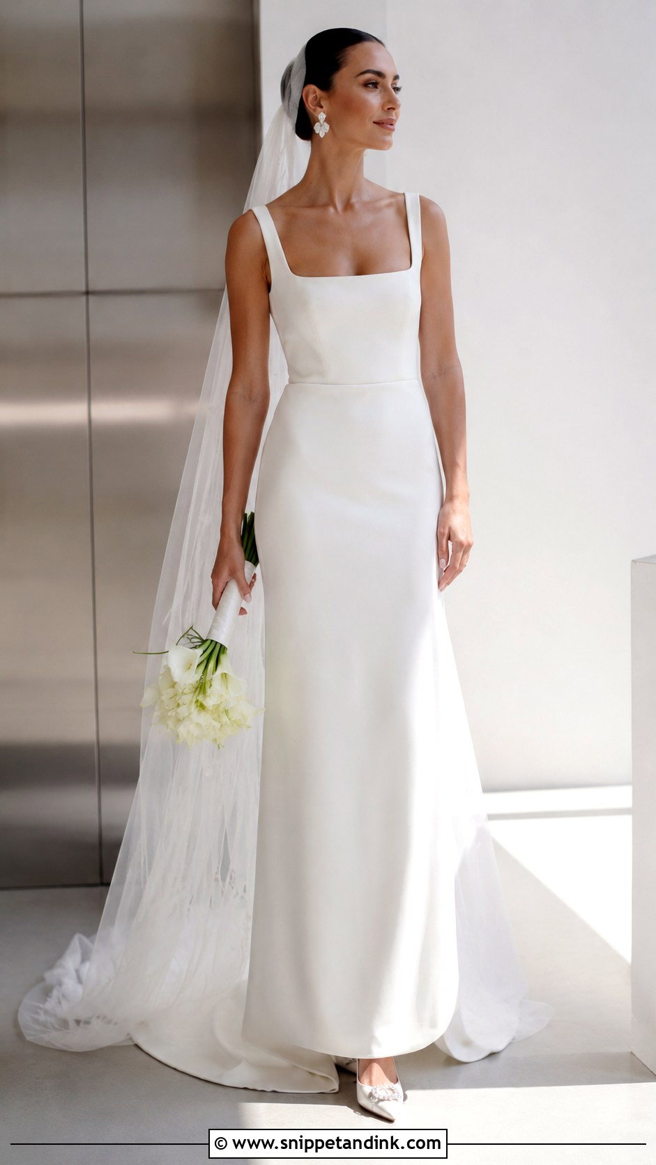 Turkish Minimalist Wedding Dress With Clean Lines - Snippet and Ink - 25 Turkey Wedding Dress Ideas