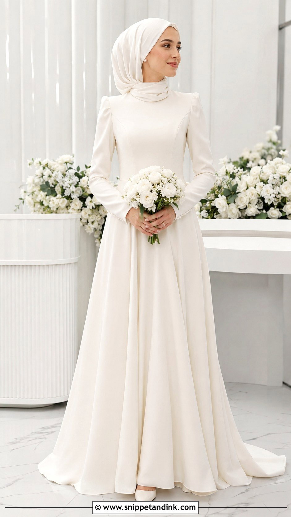 Turkish Modest Minimal Wedding Dress - Snippet and Ink - 25 Turkish Muslim Wedding Dress Ideas
