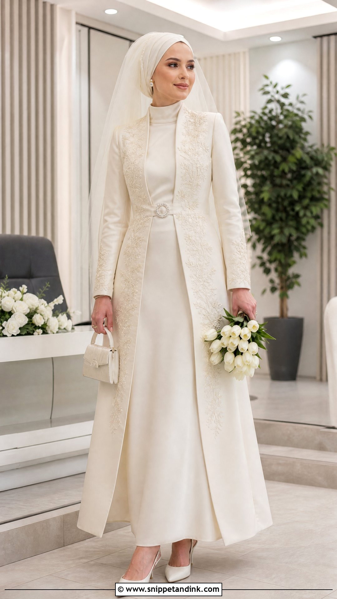Turkish Nikah Dress With Hijab And Bridal Coat - Snippet and Ink - 20 Turkey Wedding Dress Hijab Ideas