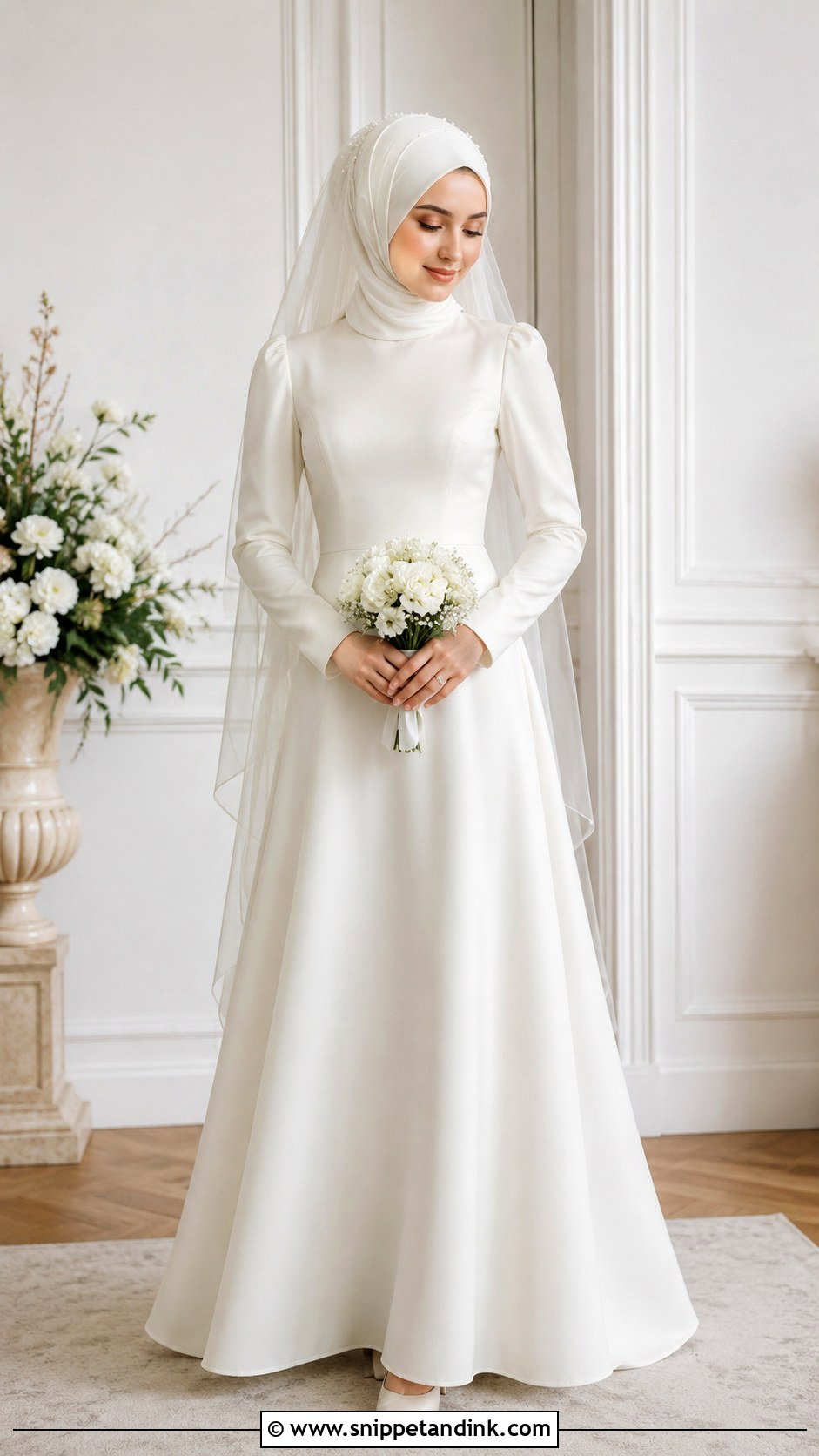 Turkish Nikah Wedding Dress With Hijab - Snippet and Ink - 25 Turkish Muslim Wedding Dress Ideas