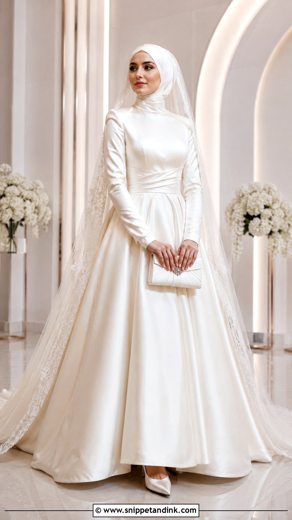 Turkish Satin Muslim Wedding Dress - Snippet and Ink - 25 Turkish Muslim Wedding Dress Ideas