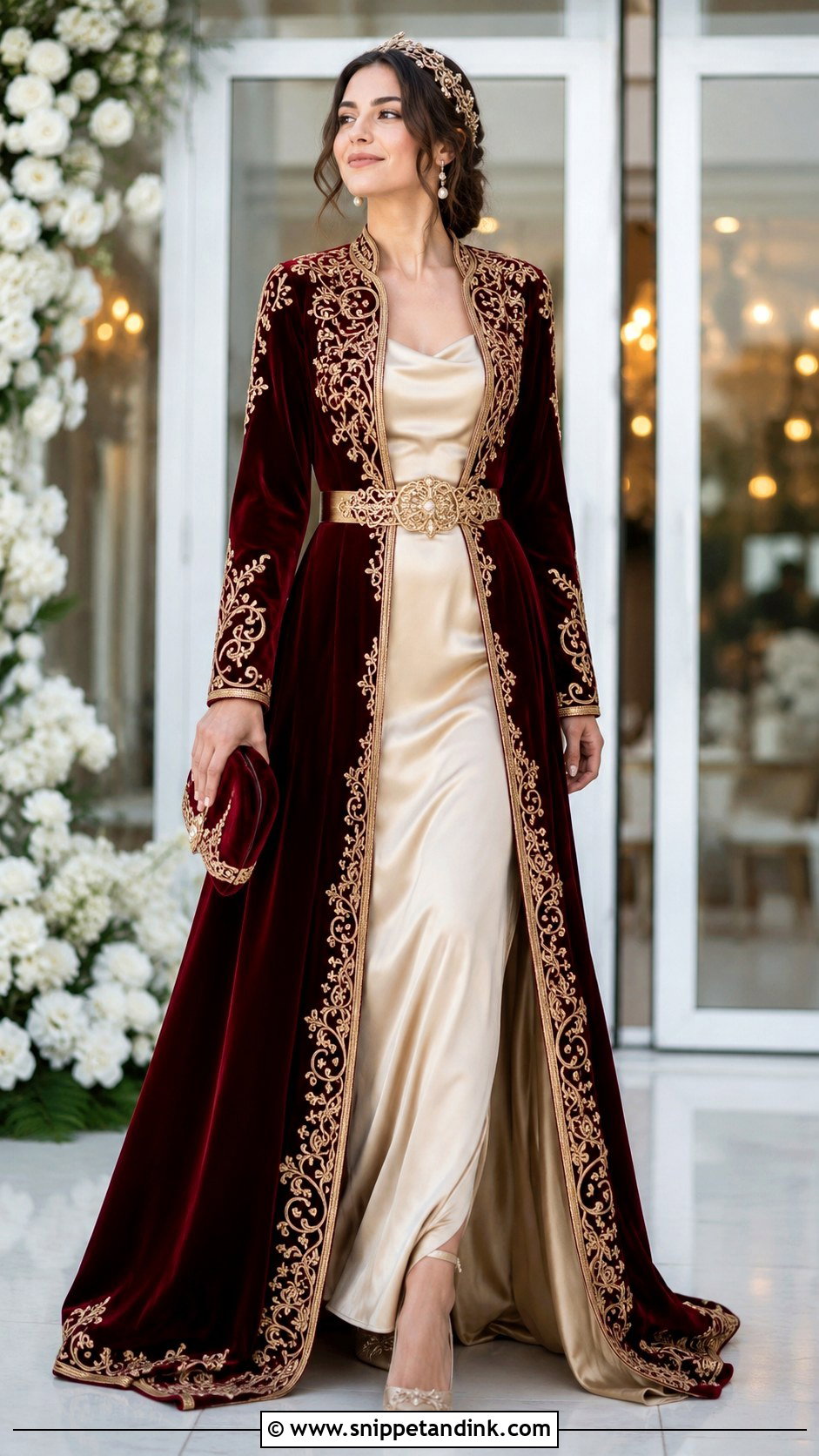 Turkish Wedding Gown With Detachable Kaftan - Snippet and Ink - 20 Traditional Turkish Wedding Dress Ideas