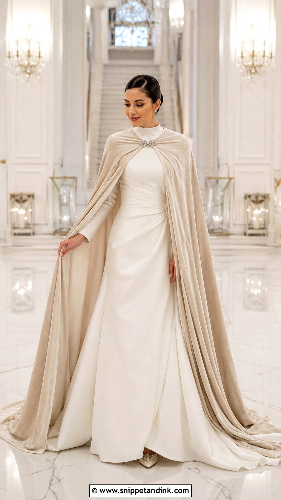 Turkish Winter Wedding Dress With Velvet Cape - Snippet and Ink - 25 Turkey Wedding Dress Ideas
