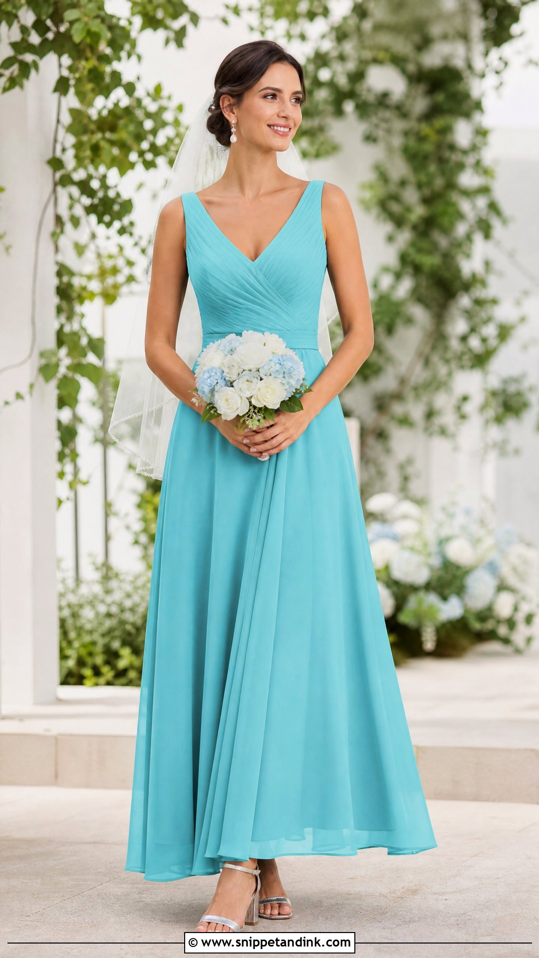 Turquoise A Line Wedding Dress - Snippet and Ink - 20 Turquoise Wedding Dresses
