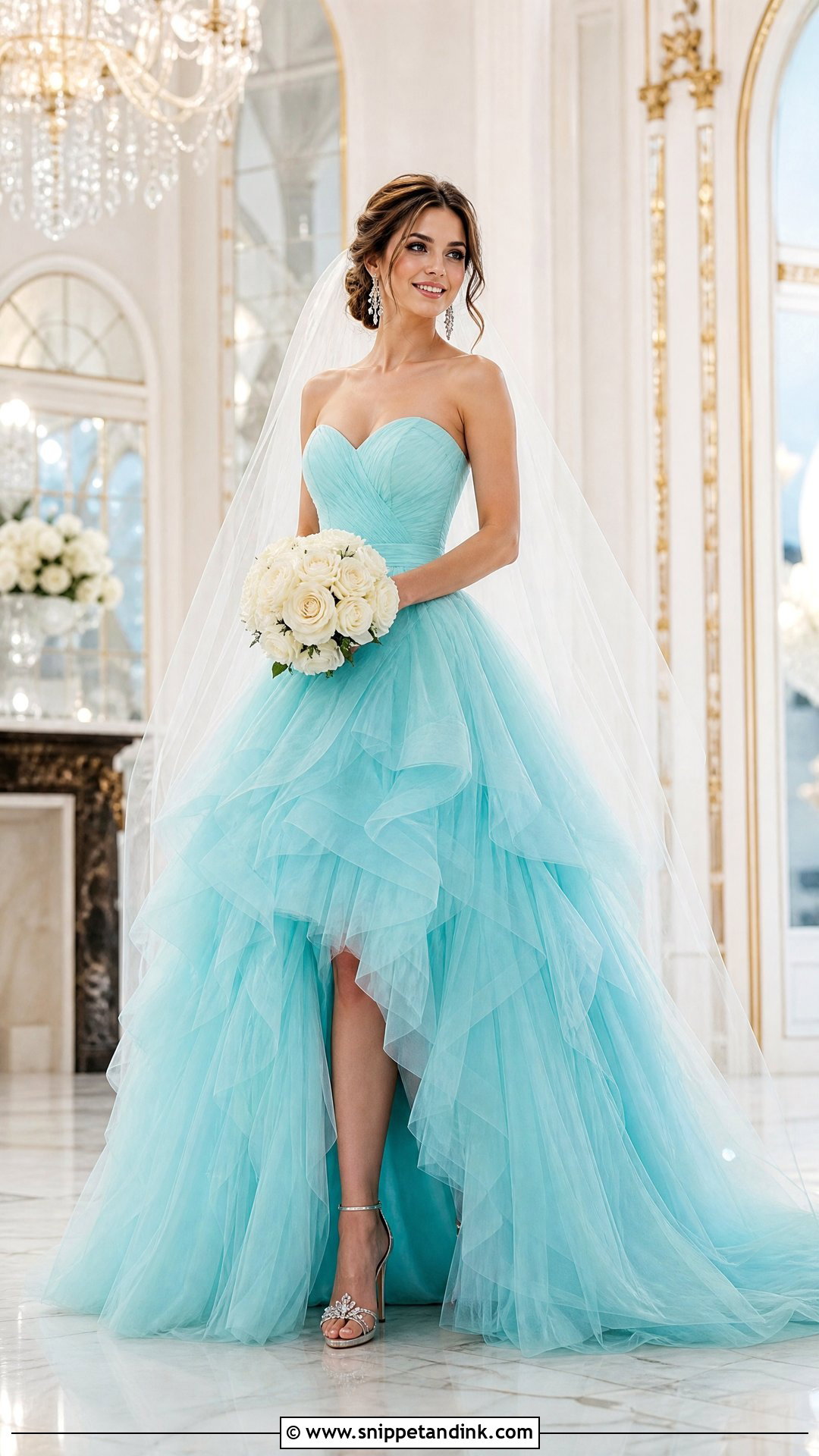 Turquoise Ball Gown Wedding Dress - Snippet and Ink - 20 Turquoise Wedding Dresses