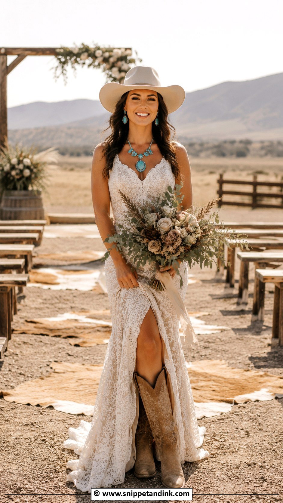 Turquoise Cowgirl Wedding Dress - Snippet and Ink - 30 Cowgirl Wedding Dress Ideas