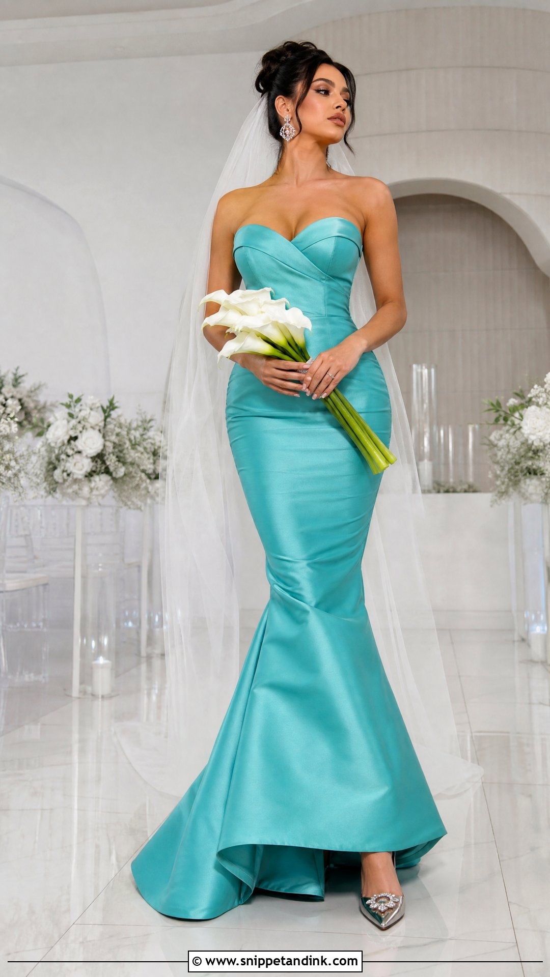 Turquoise Mermaid Wedding Dress - Snippet and Ink - 20 Turquoise Wedding Dresses