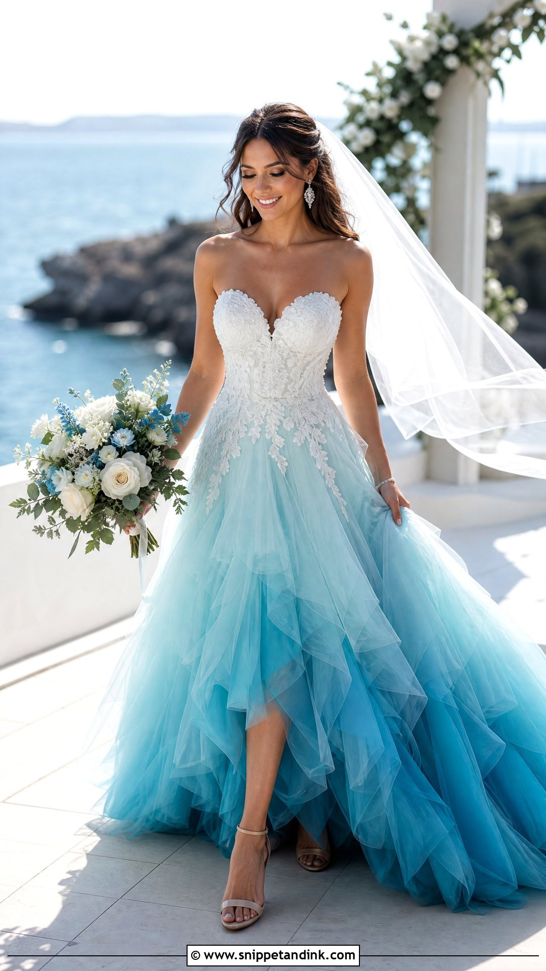 Turquoise Ombre Wedding Dress - Snippet and Ink - 20 Turquoise Wedding Dresses