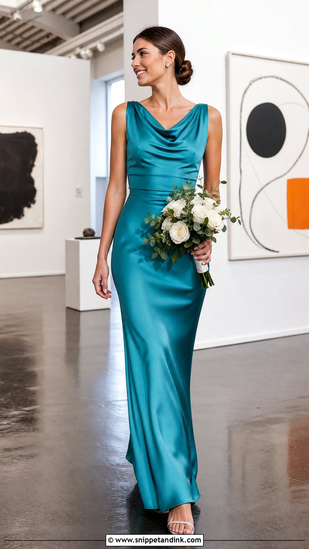 Turquoise Satin Wedding Dress - Snippet and Ink - 20 Turquoise Wedding Dresses