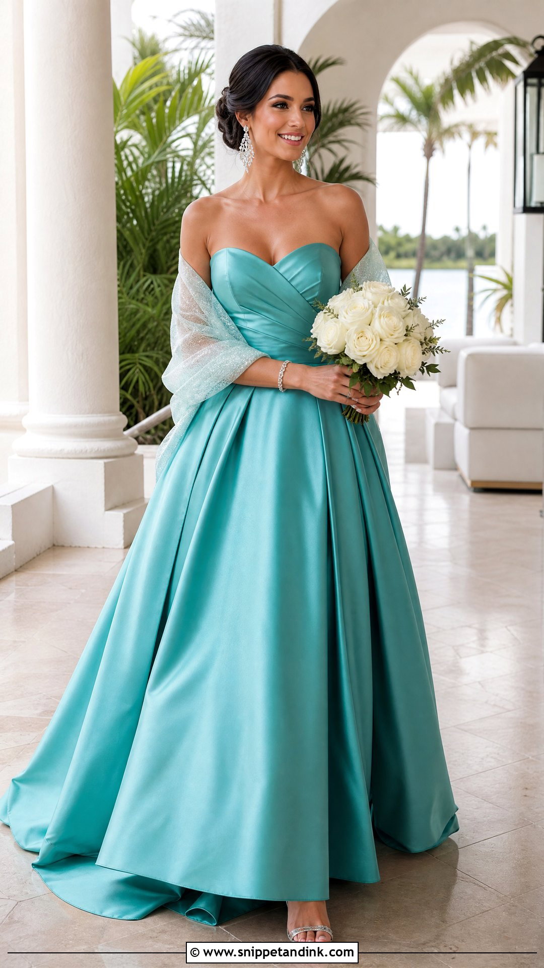 Turquoise Strapless Wedding Dress - Snippet and Ink - 20 Turquoise Wedding Dresses