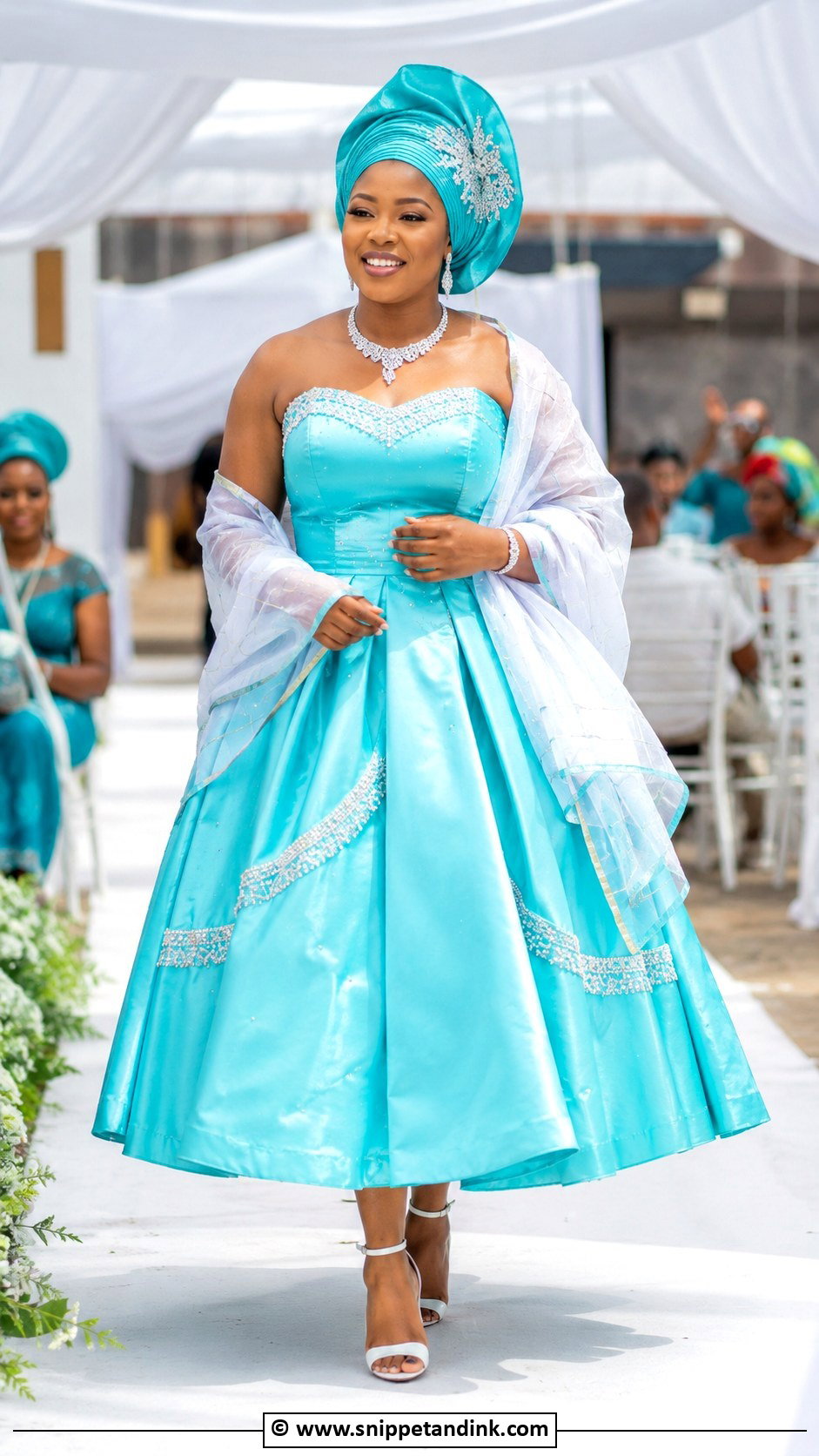 Turquoise Tswana Wedding Dress - Snippet and Ink - 25 Tswana Traditional Wedding Dresses