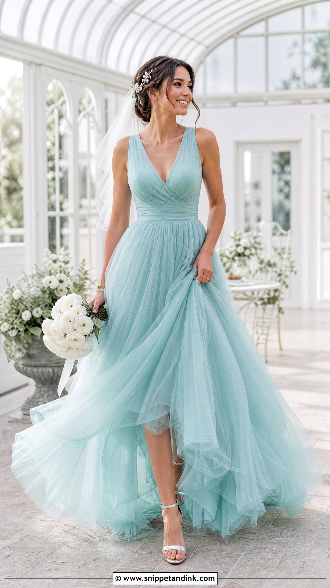Turquoise Tulle Wedding Dress - Snippet and Ink - 20 Turquoise Wedding Dresses