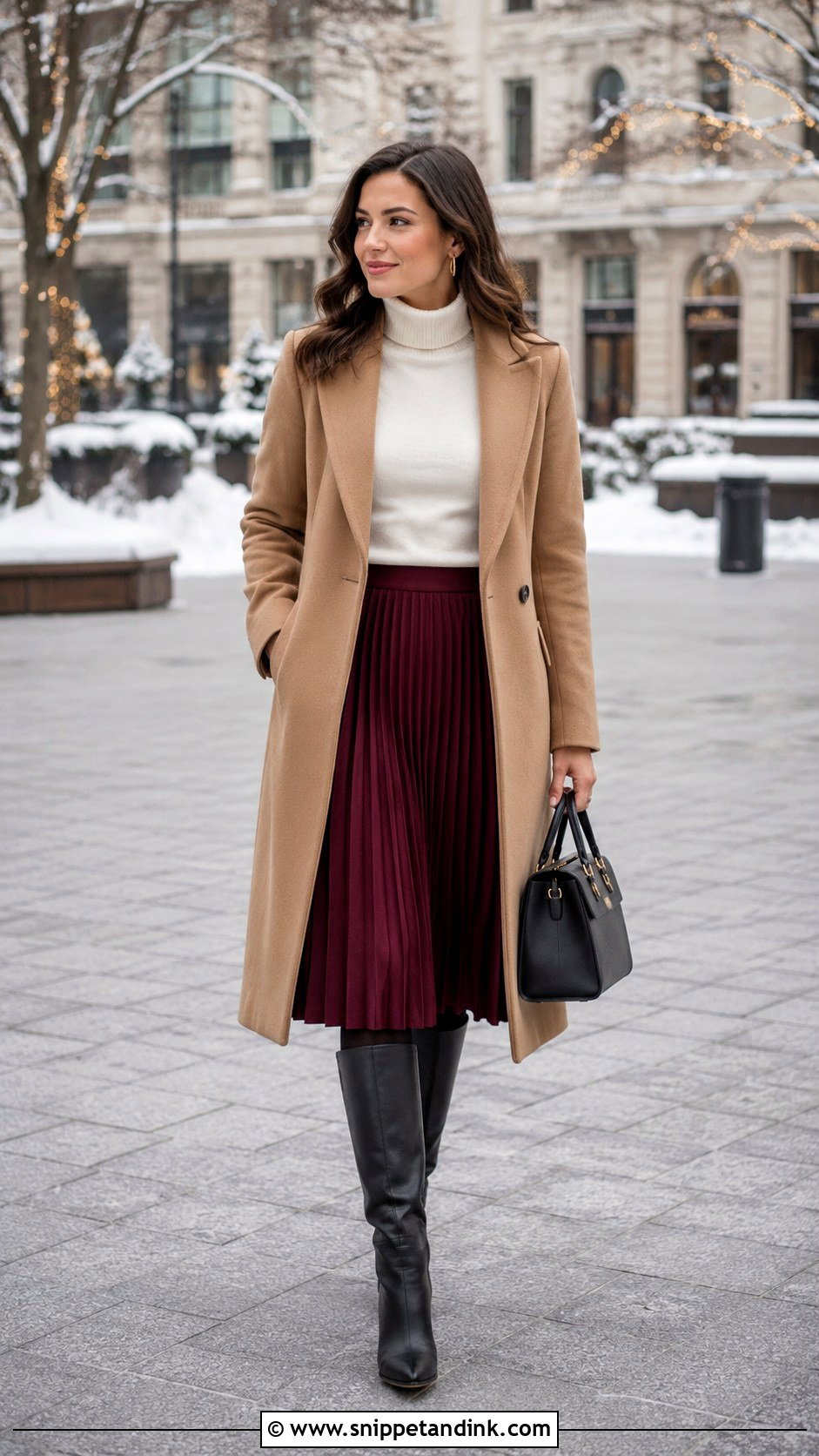 Turtleneck And Midi Skirt Proposal Outfit - Snippet and Ink - 20 Casual Proposal Outfit Ideas