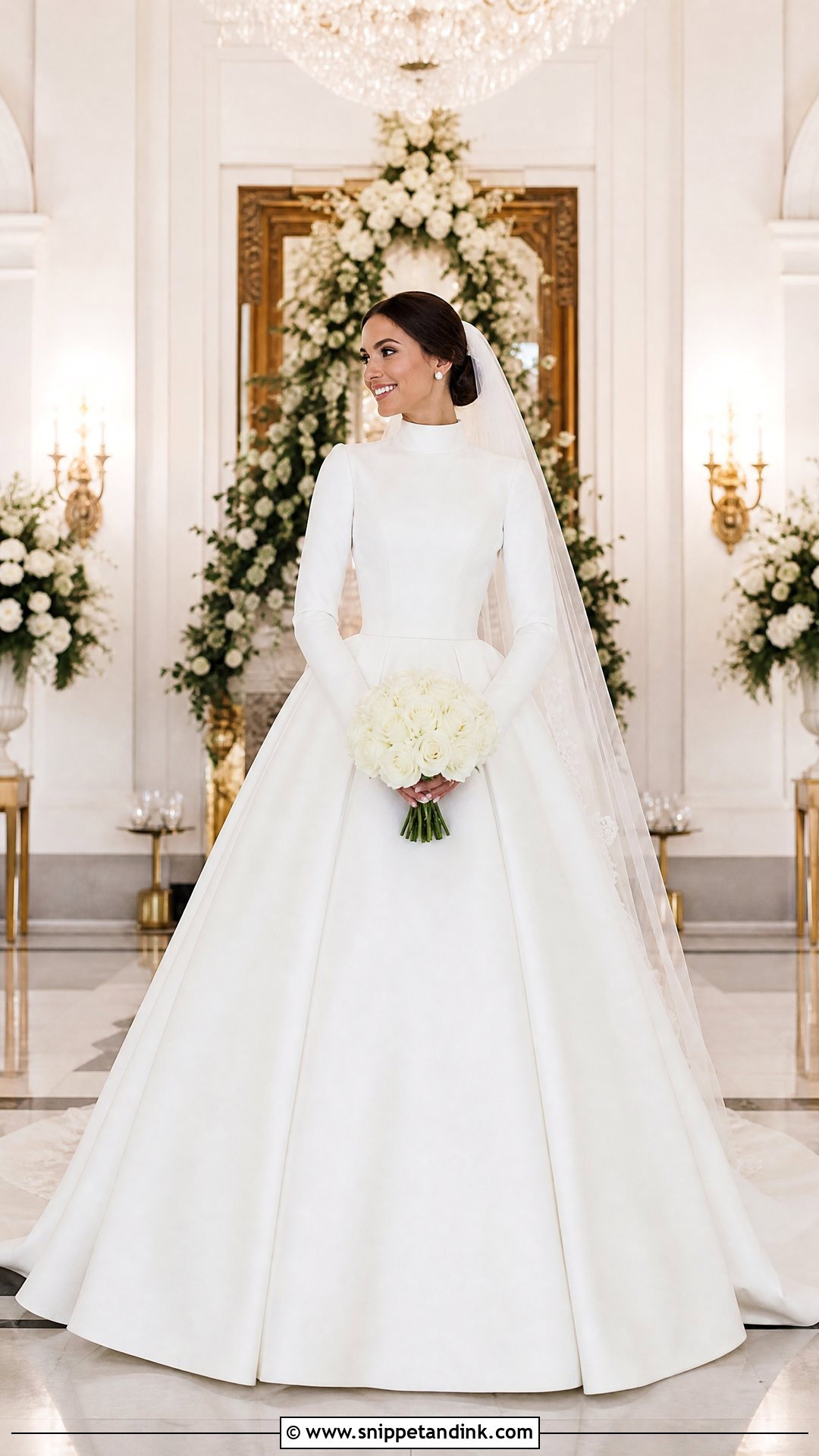 Turtleneck Ball Gown Wedding Dress - Snippet and Ink - 25 Turtleneck Wedding Dress Ideas
