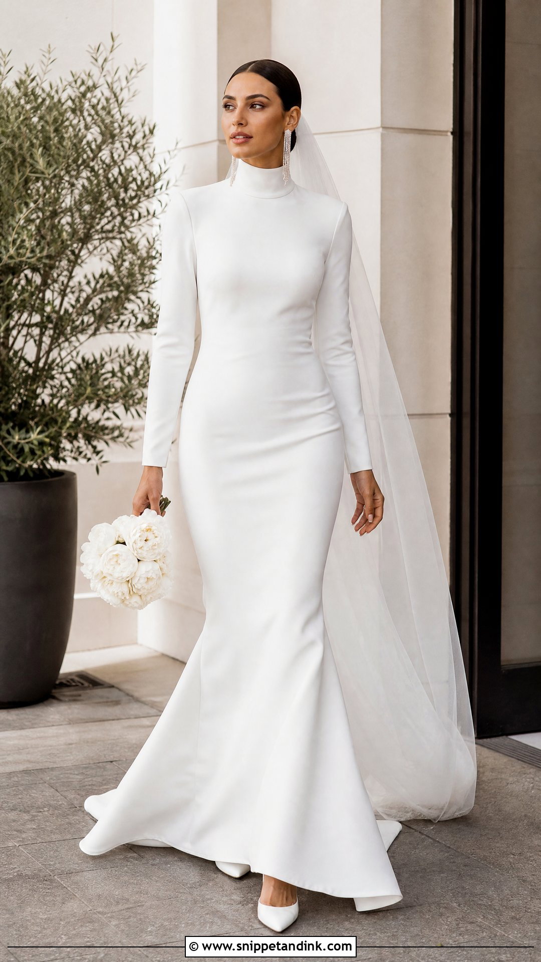 Turtleneck Mermaid Wedding Dress - Snippet and Ink - 25 Turtleneck Wedding Dress Ideas