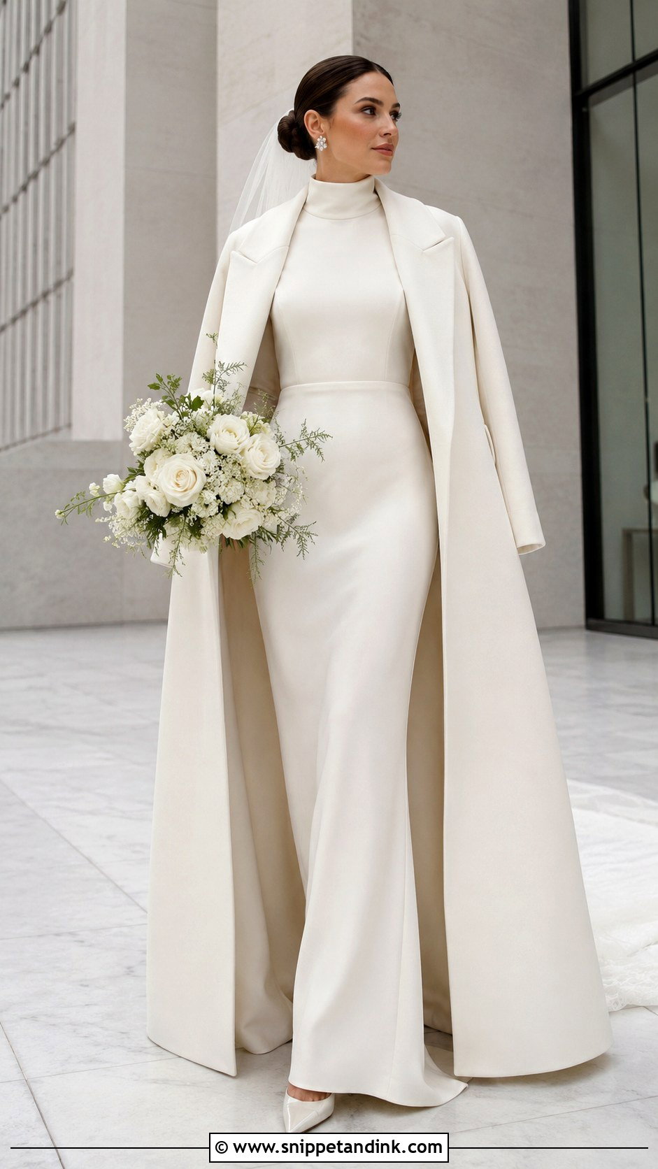 Turtleneck Wedding Dress - Snippet and Ink - 25 December Wedding Dress Ideas