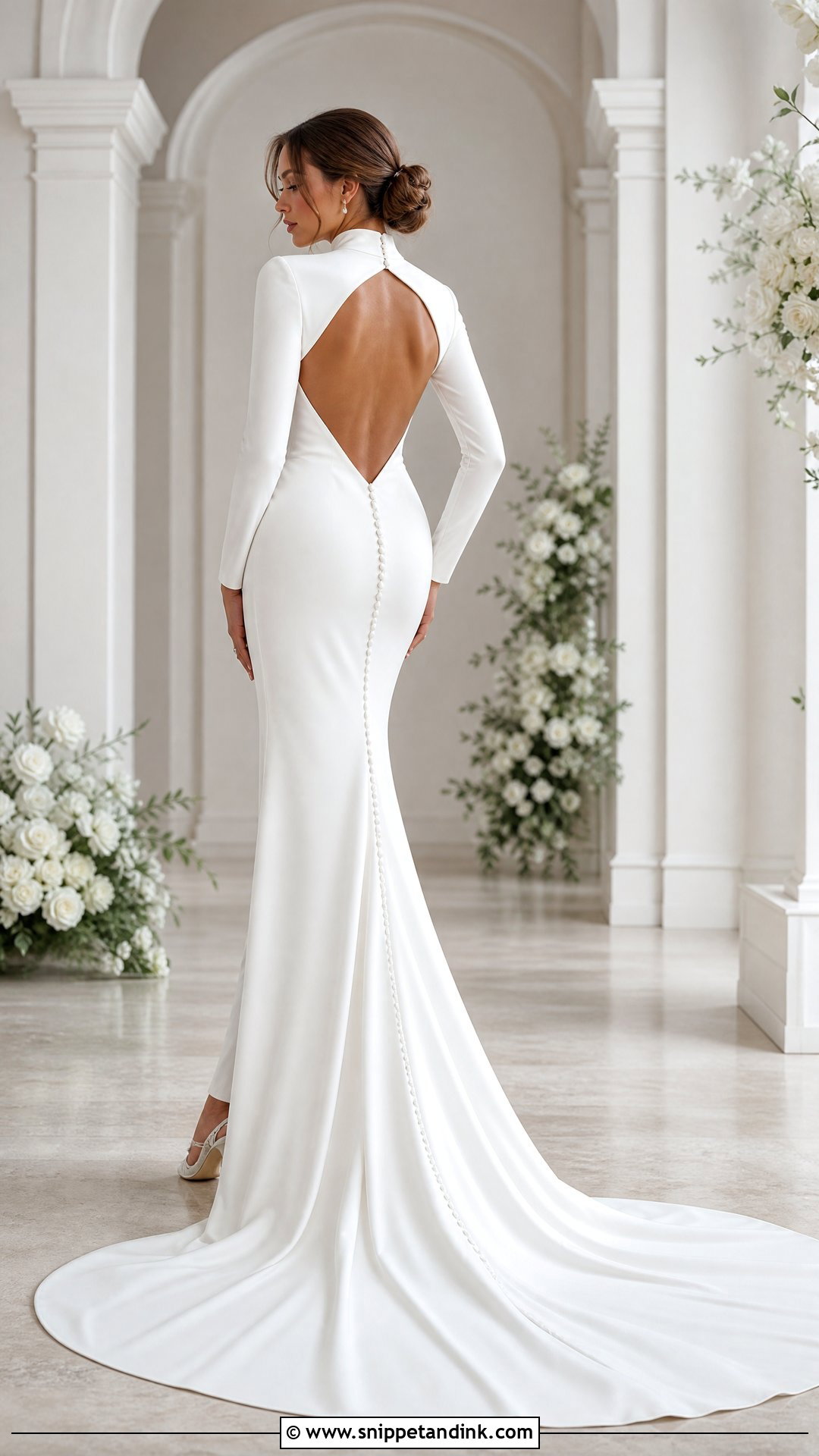 Turtleneck Wedding Dress With Open Back - Snippet and Ink - 25 Turtleneck Wedding Dress Ideas