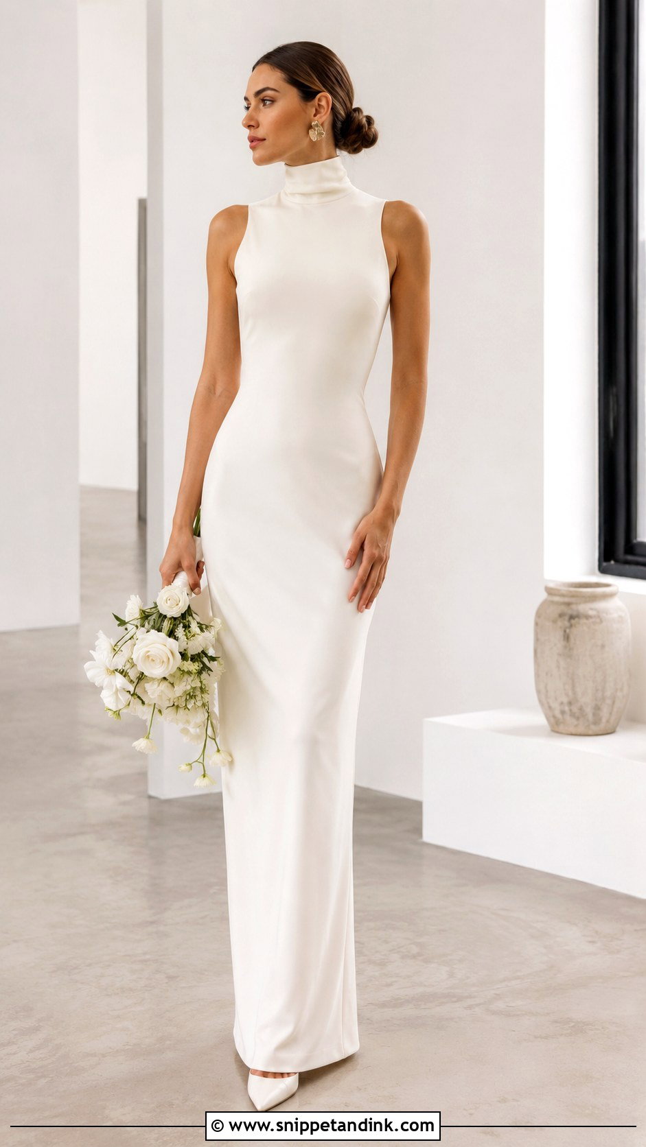 Turtleneck Wedding Dress - Snippet and Ink - 30 Sleek Wedding Dress Ideas