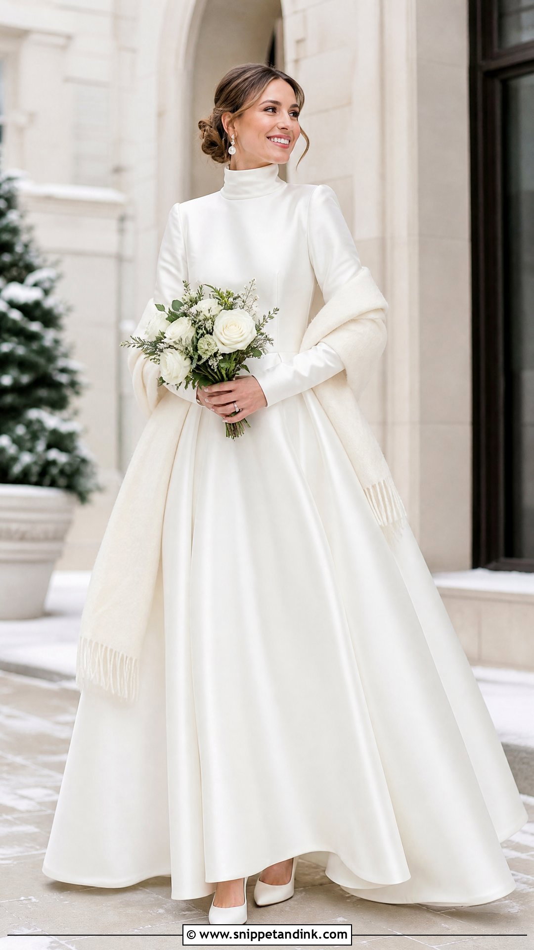 Turtleneck Winter Wedding Dress - Snippet and Ink - 25 Turtleneck Wedding Dress Ideas