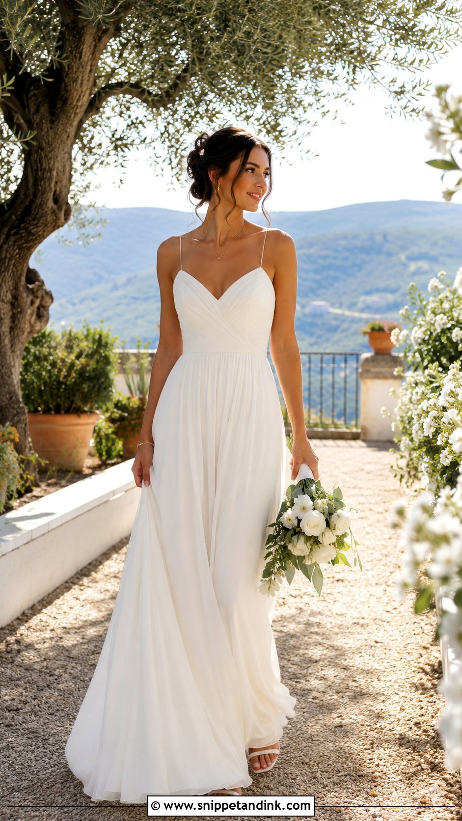 Tuscany Chiffon Wedding Dress - Snippet and Ink - 25 Tuscany Wedding Dress Ideas