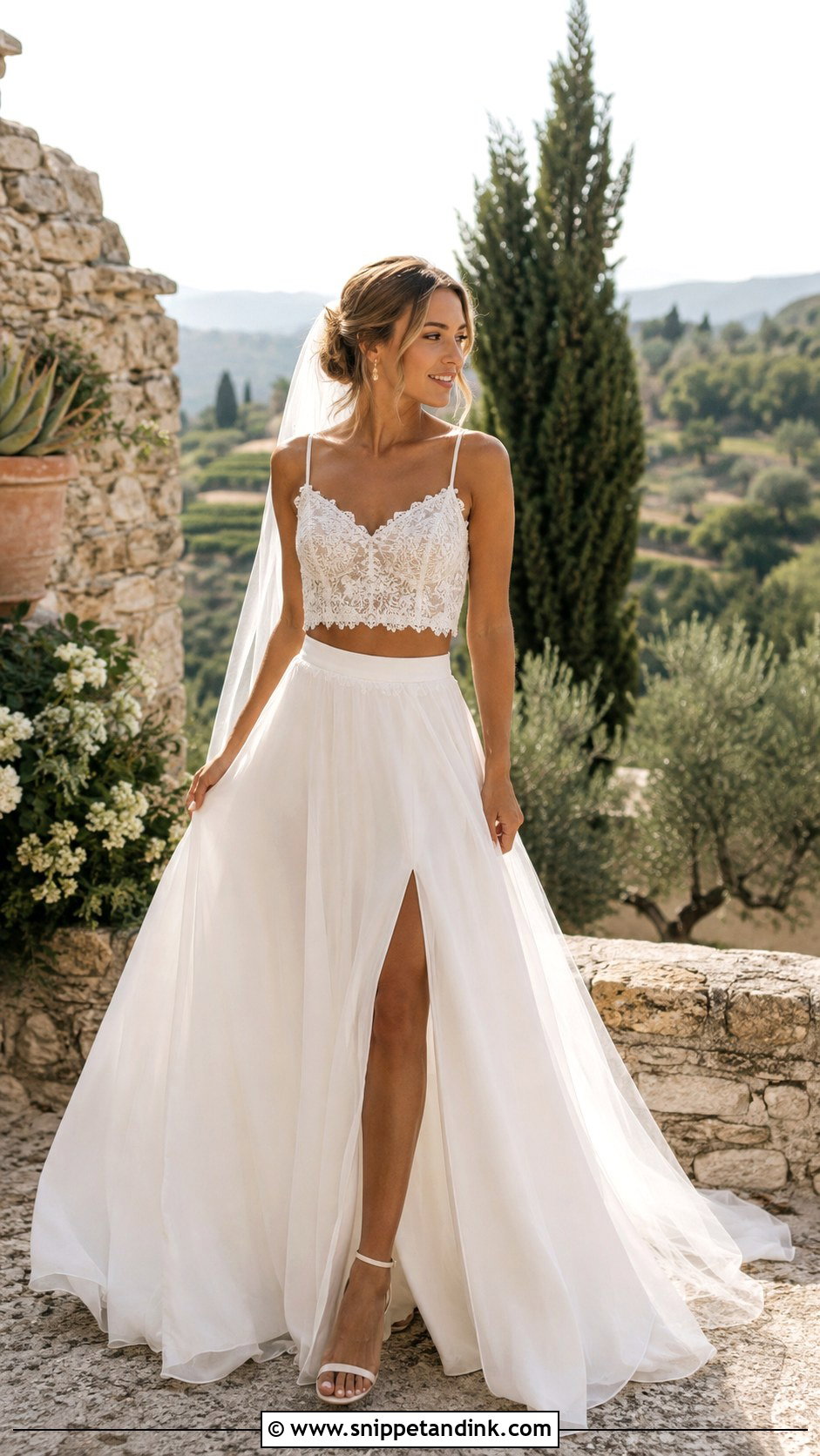 Tuscany Two Piece Wedding Dress - Snippet and Ink - 25 Tuscany Wedding Dress Ideas