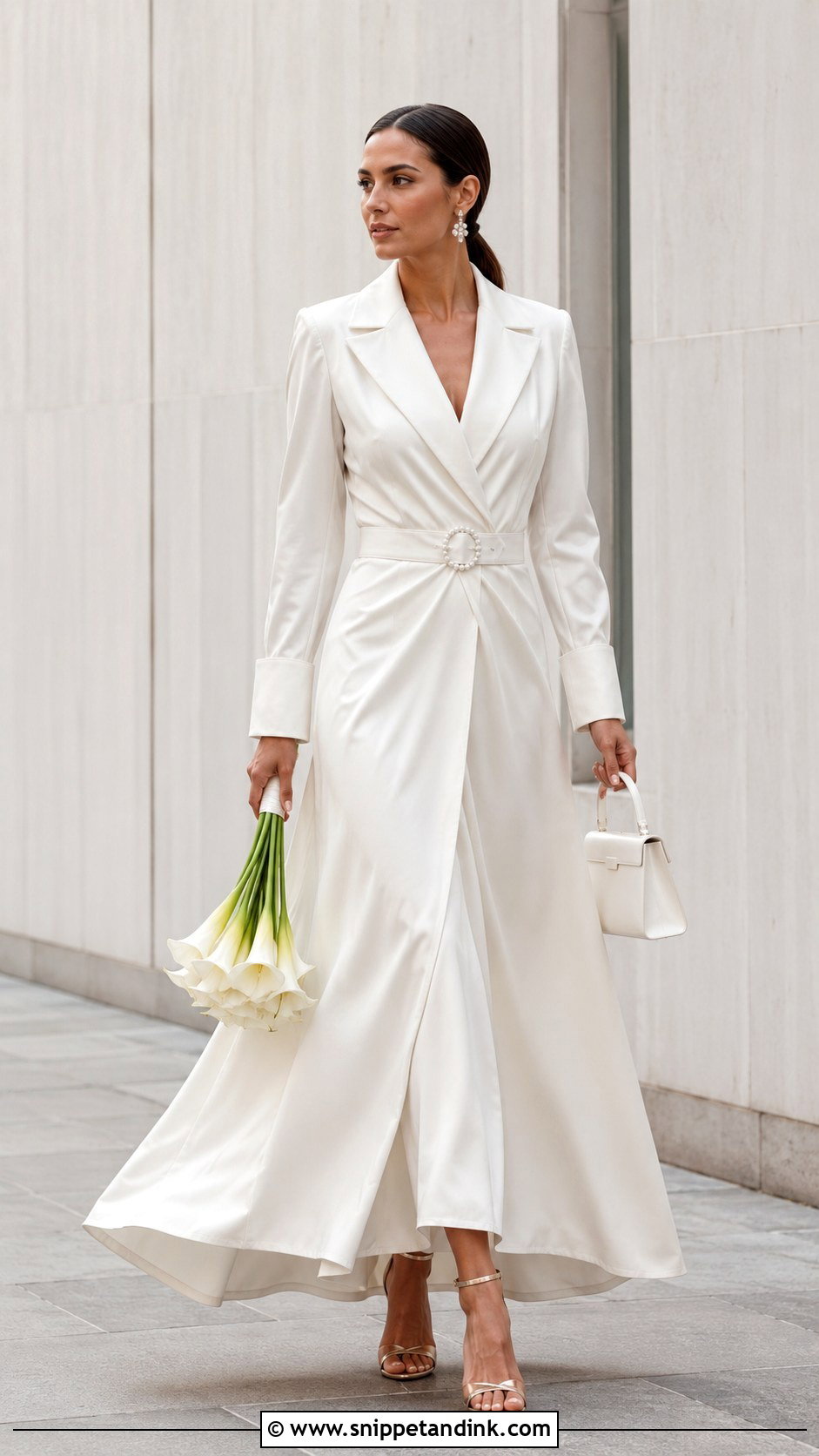 Tuxedo Collar Wrap Wedding Dress - Snippet and Ink - 20 Collar Wedding Dress Ideas