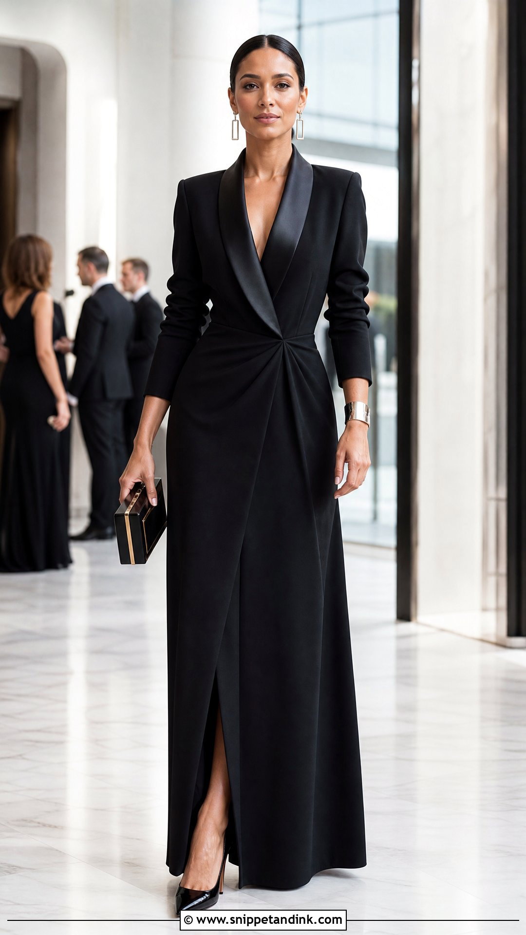 Tuxedo Gown With Patent Pumps - Snippet and Ink - 25 Trending Gowns
