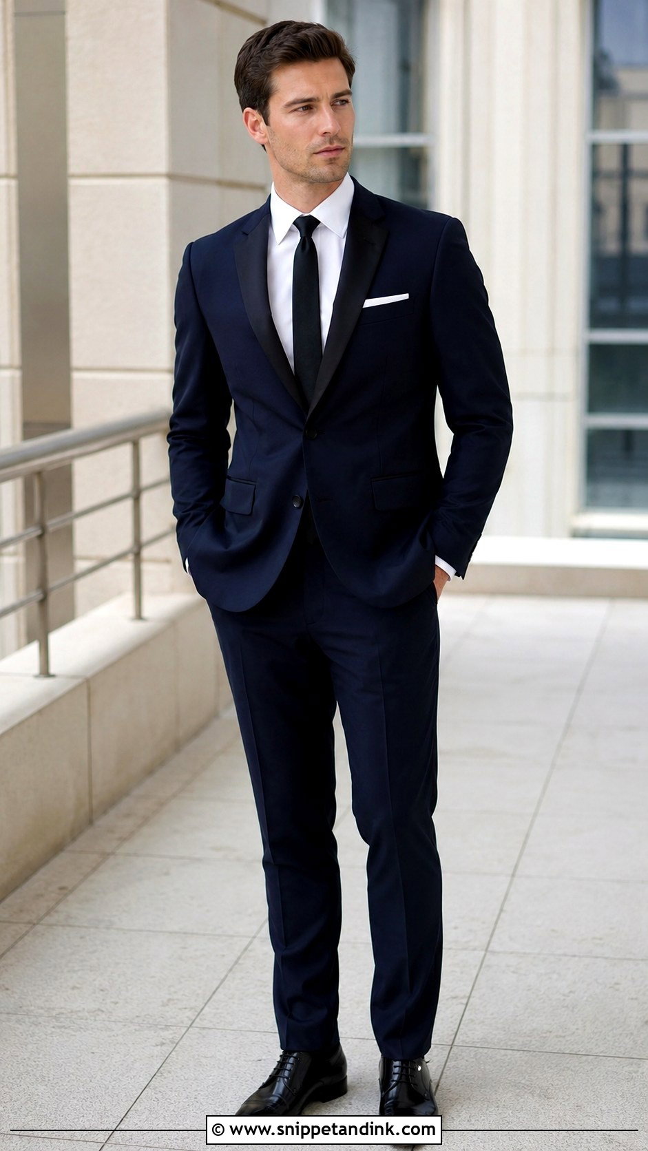 Tuxedo With Long Tie Wedding Look - Snippet and Ink - 30 Tuxedo Wedding Ideas