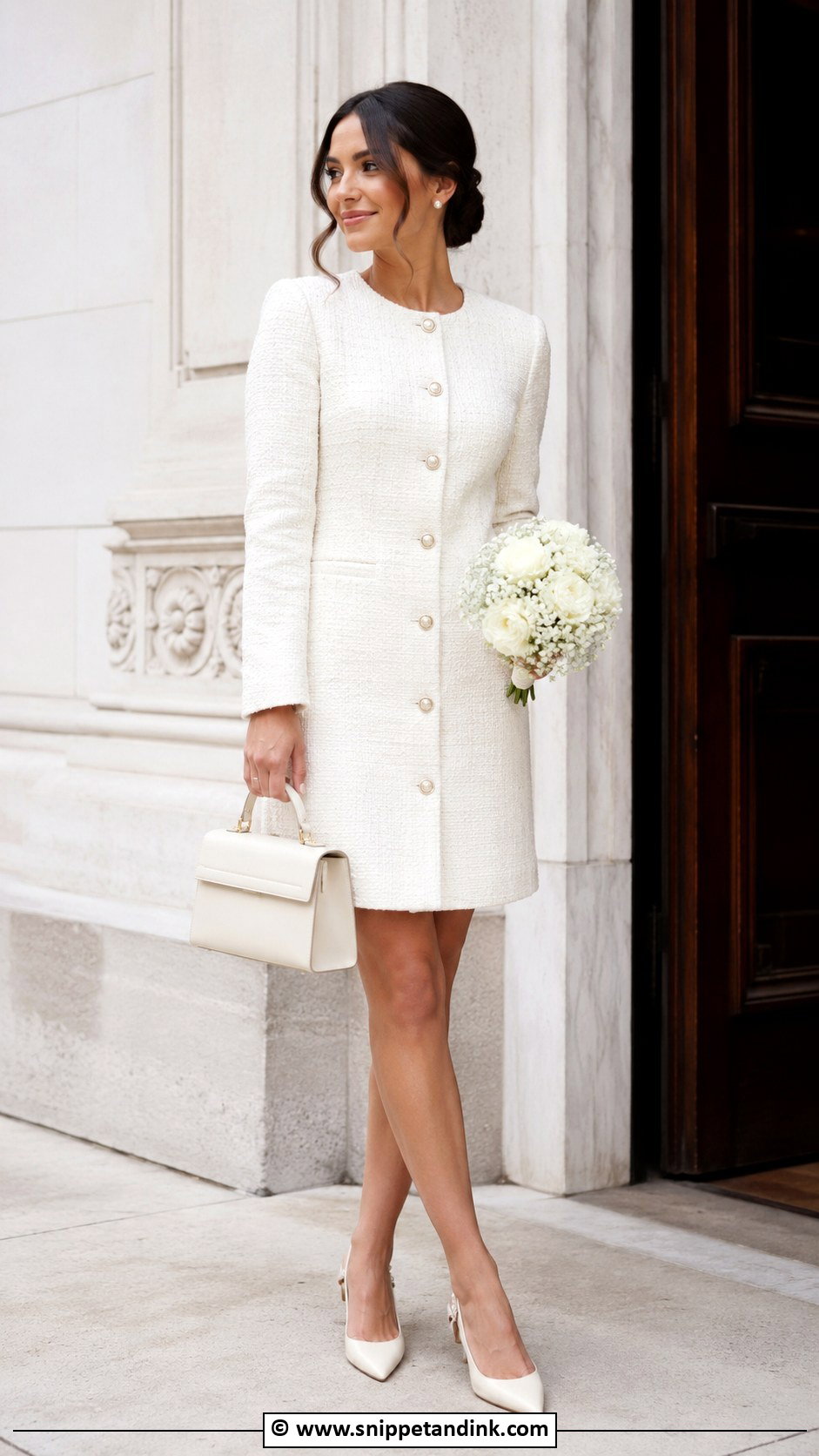 Tweed Dress Court Marriage Outfit - Snippet and Ink - 25 Court Marriage Outfit Ideas