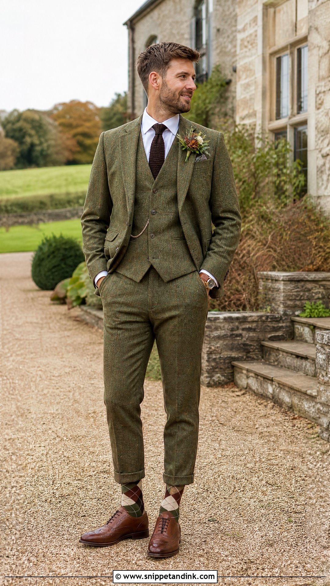 Tweed Suit With Argyle Wedding Socks - Snippet and Ink - 20 Wedding Socks Ideas