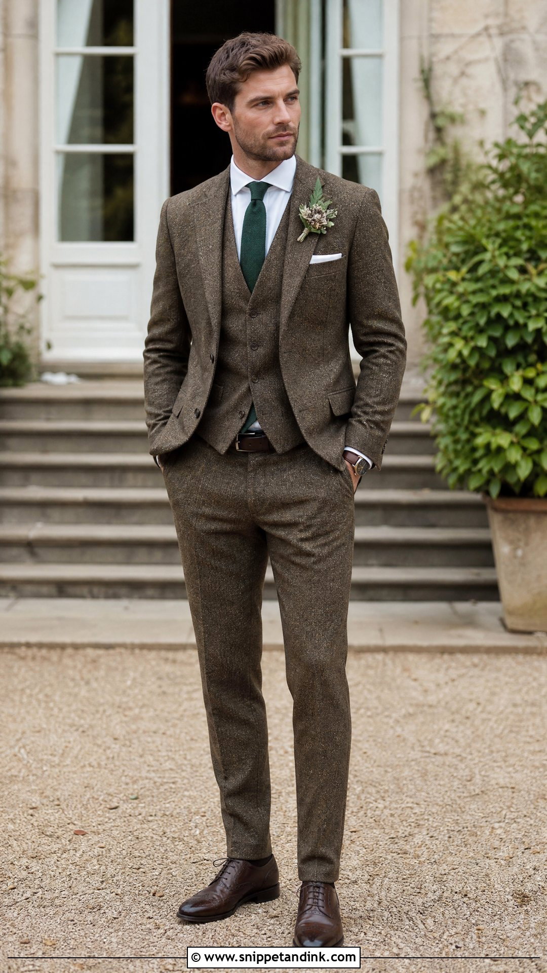 Tweed Suit With Wool Wedding Tie - Snippet and Ink - 20 Wedding Tie Ideas