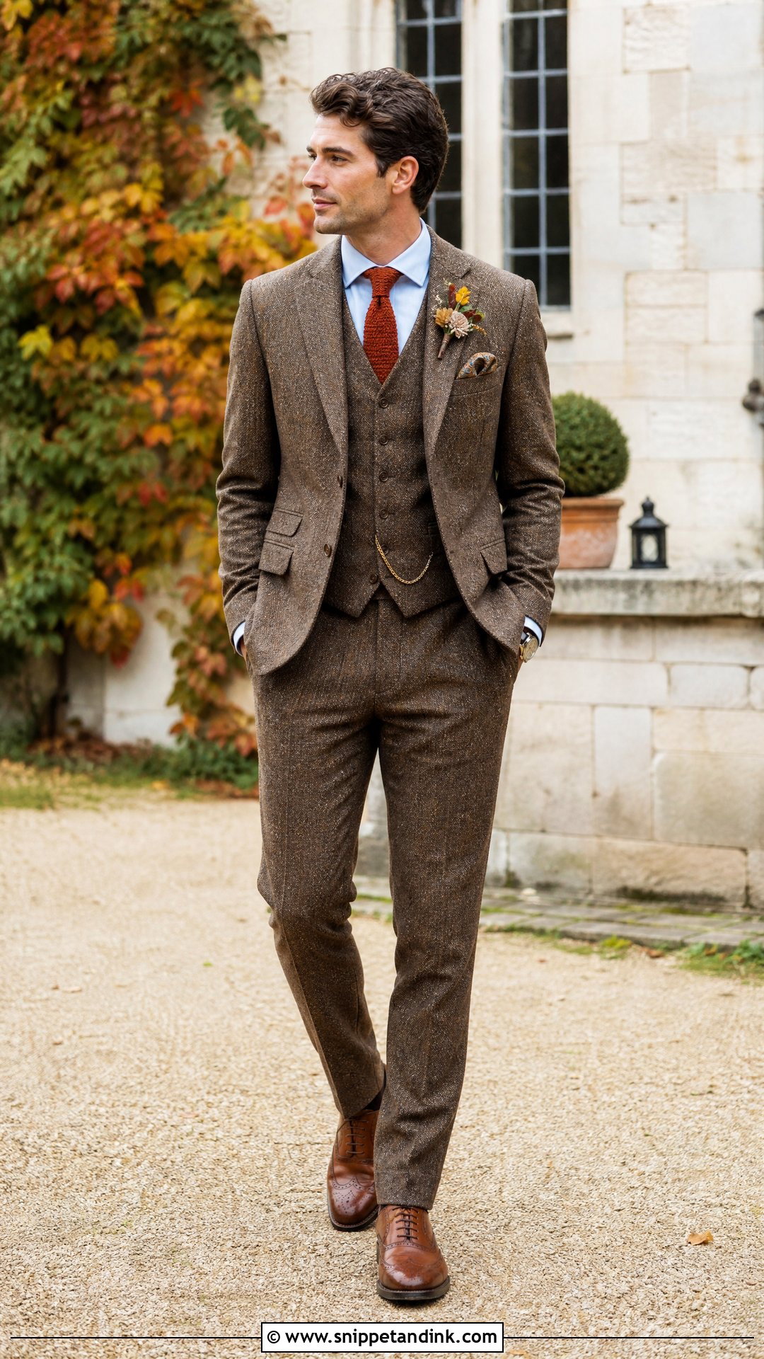 Tweed Three Piece Wedding Suit - Snippet and Ink - 20 Three Piece Suit Wedding Ideas