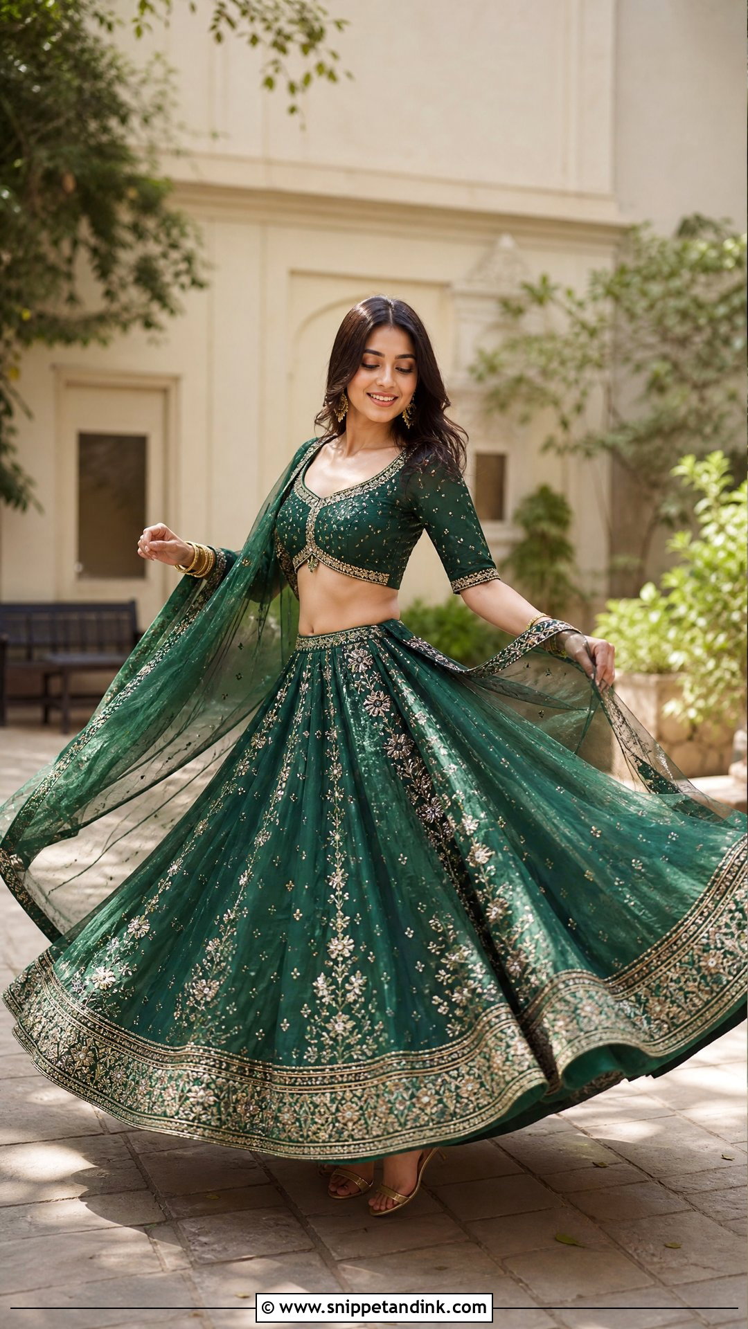 Twirling Lengha Pose - Snippet and Ink - 25 Aesthetic Lengha Poses Ideas