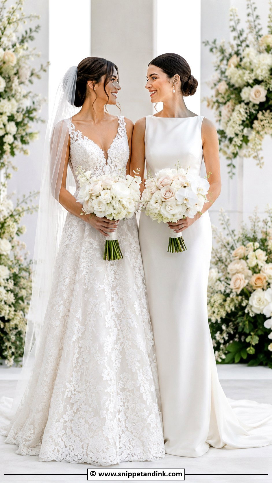 Two Bride Wedding Dresses - Snippet and Ink - 30 Couple Wedding Dress Ideas