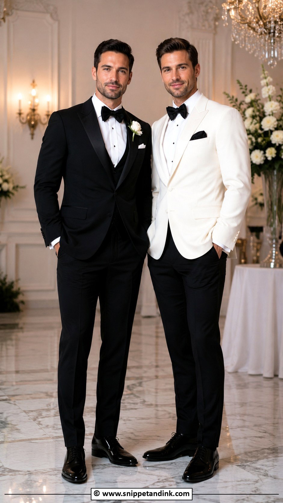 Two Groom Wedding Suits - Snippet and Ink - 30 Couple Wedding Dress Ideas