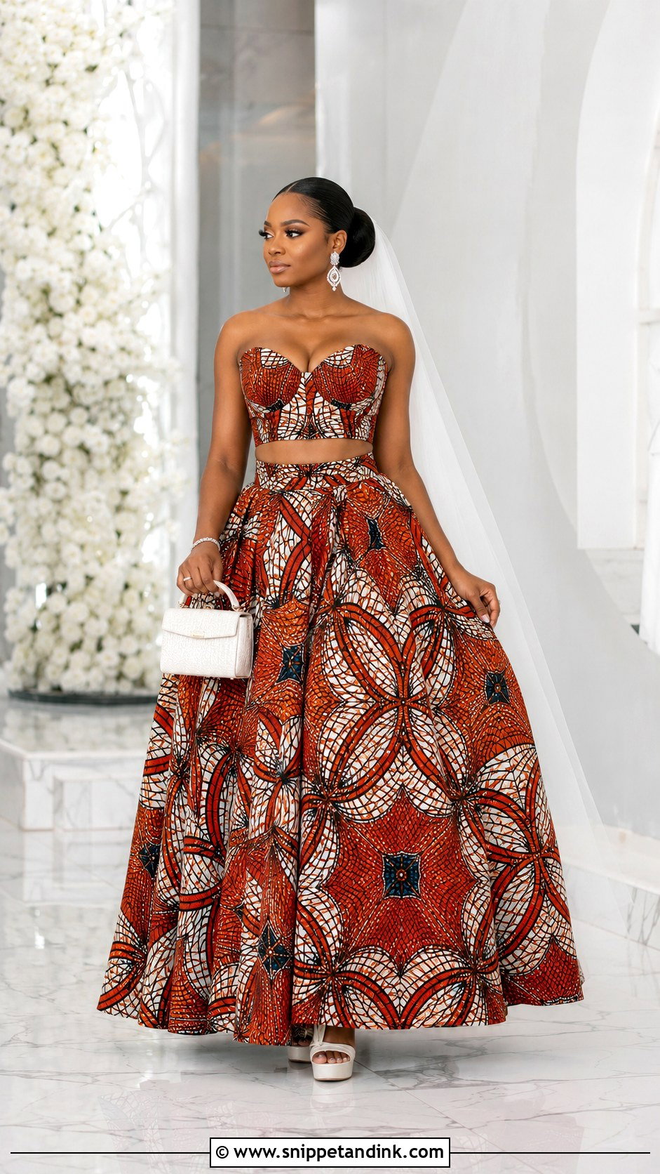 Two Piece Ankara Bridal Dress - Snippet and Ink - 20 Bridal Ankara Dresses