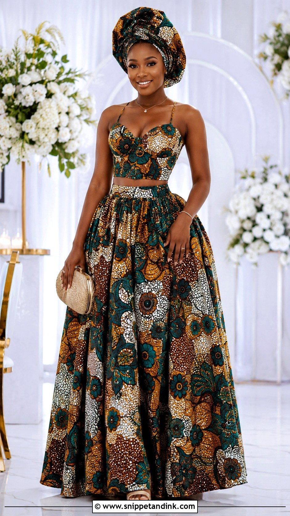 Two Piece Ankara Wedding Dress - Snippet and Ink - 20 Ankara Wedding Dress Styles