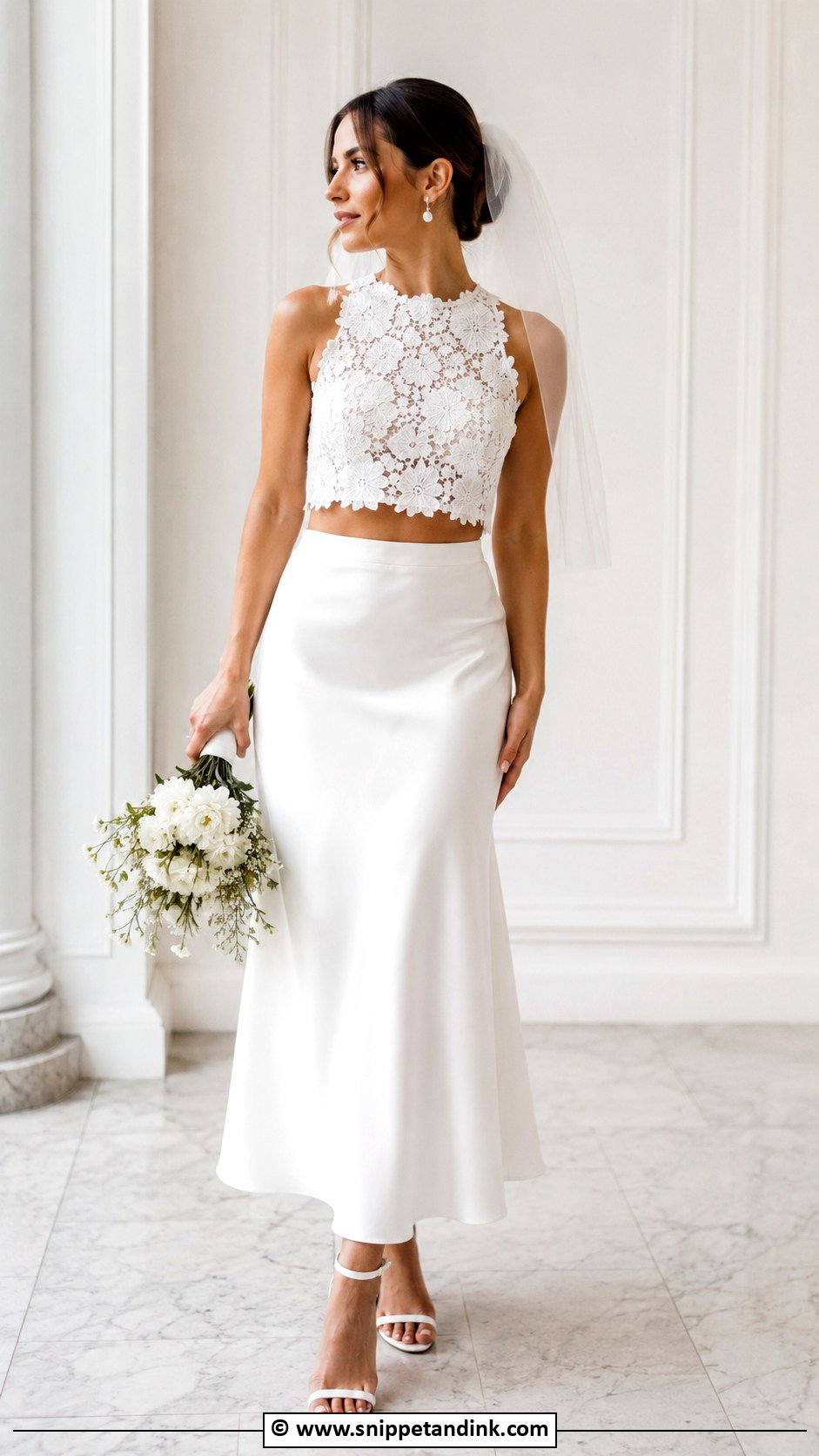 Two Piece Ankle Length Wedding Dress - Snippet and Ink - 30 Ankle Length Wedding Dress Ideas