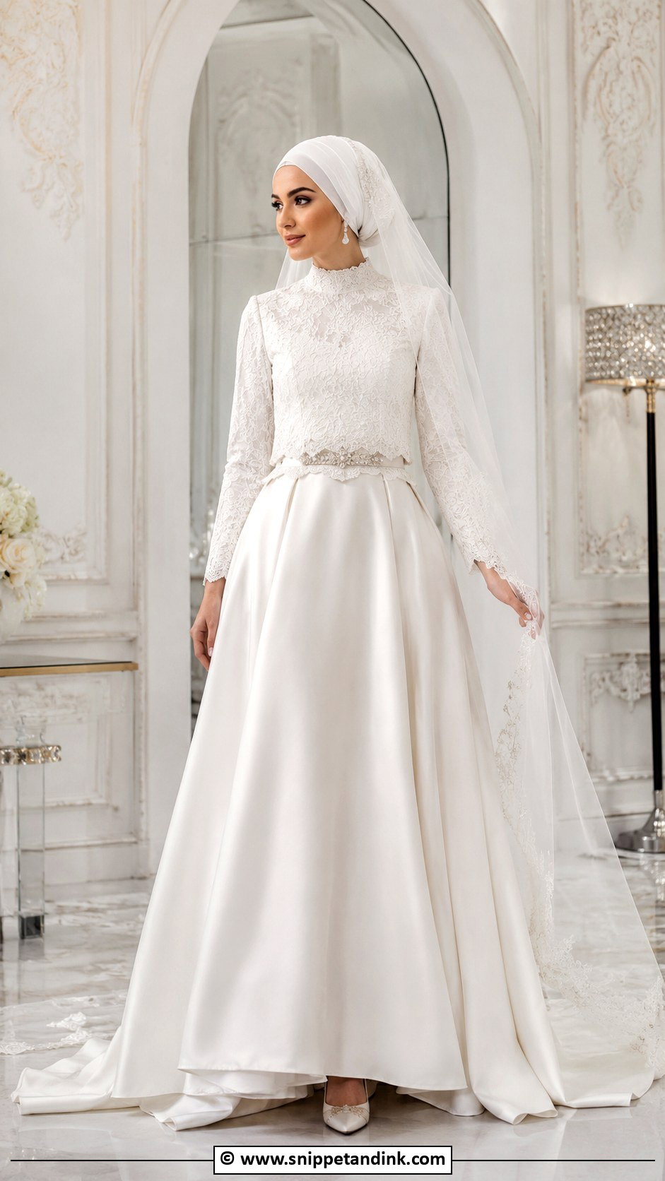 Two Piece Arabic Muslim Wedding Dress - Snippet and Ink - 25 Arabic Muslim Wedding Dress Ideas