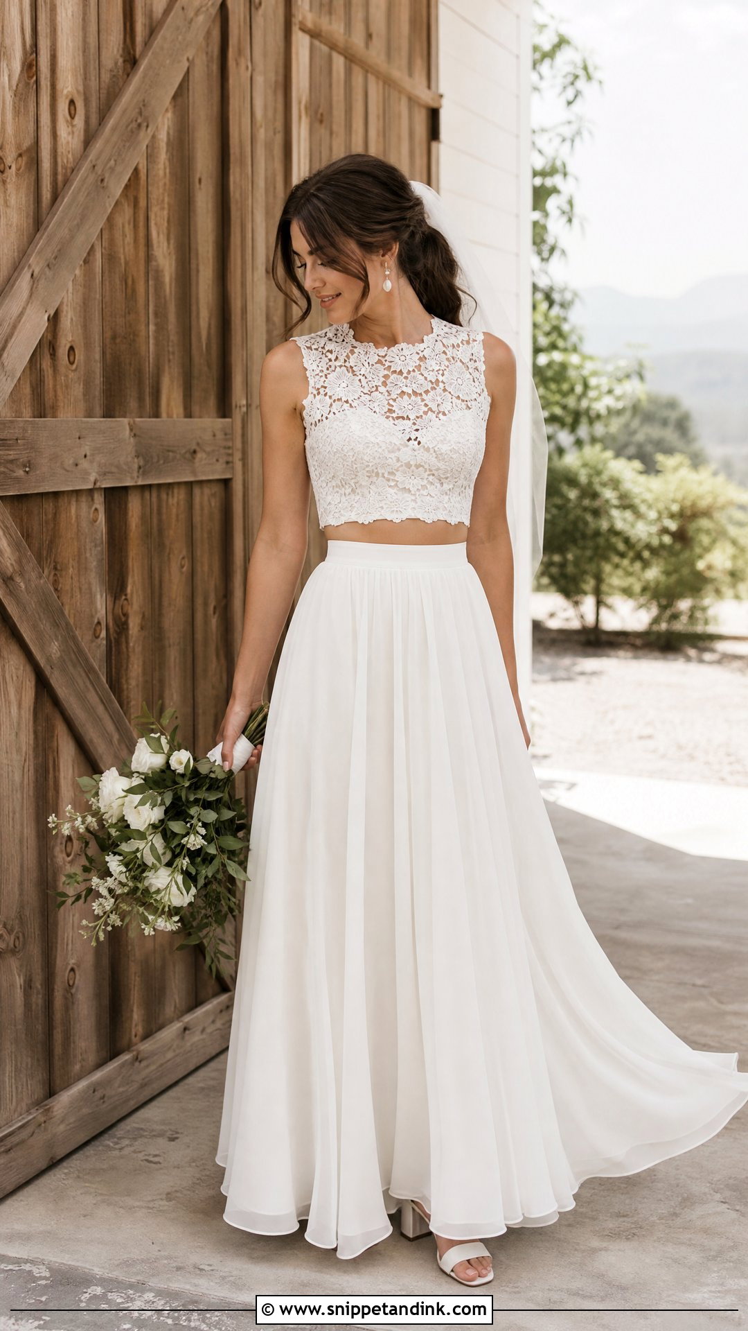 Two Piece Barn Wedding Dress - Snippet and Ink - 25 Barn Wedding Dress Ideas