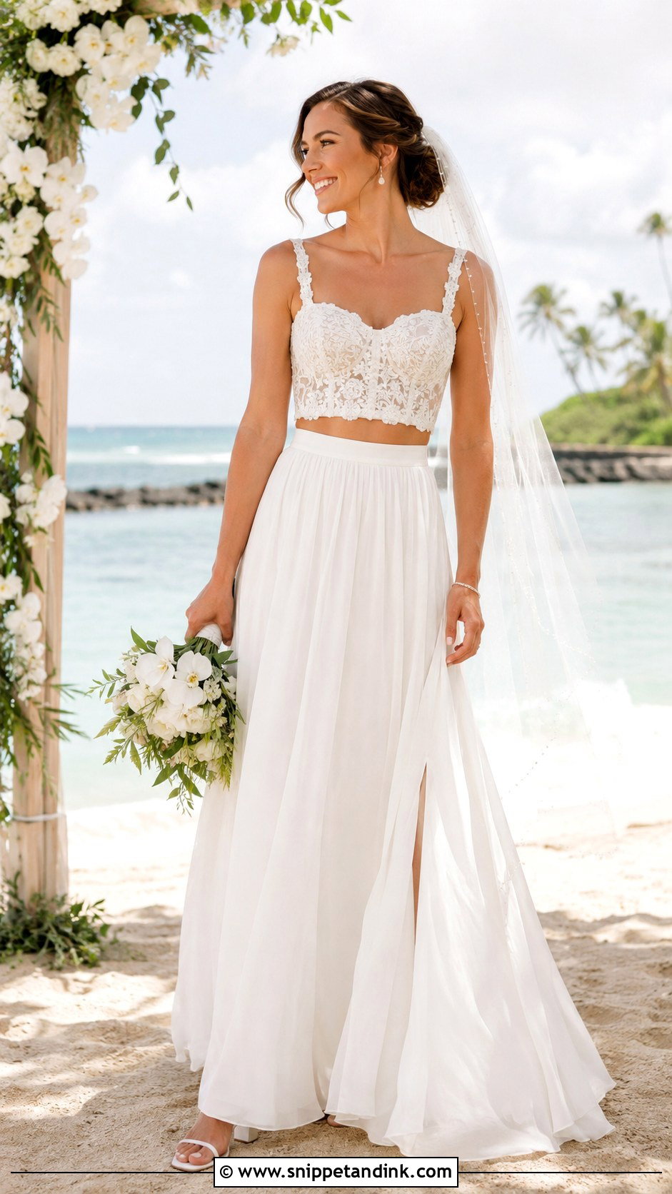 Two Piece Beach Wedding Dress - Snippet and Ink - 20 Beach Style Wedding Dresses