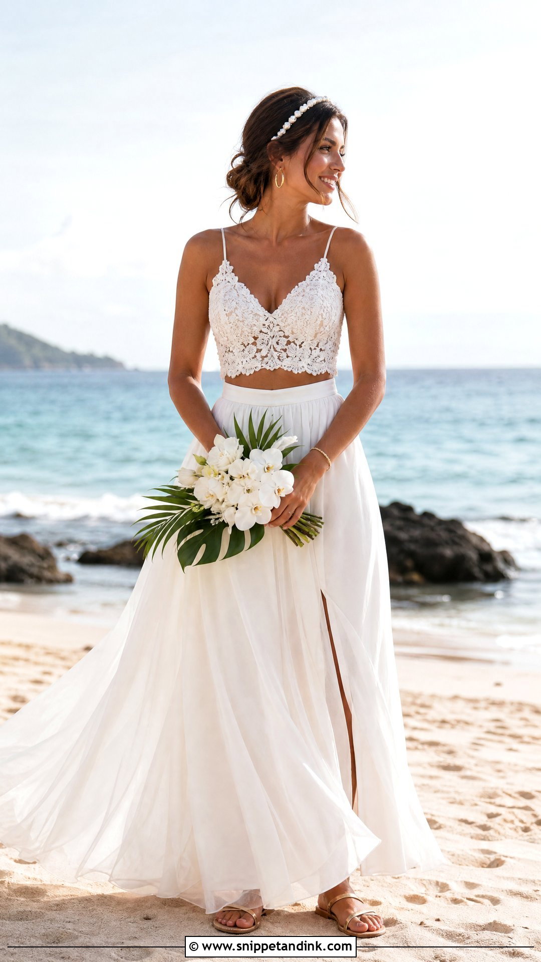 Two Piece Beach Wedding Dress - Snippet and Ink - 20 Summer Wedding Dress Beach Ideas
