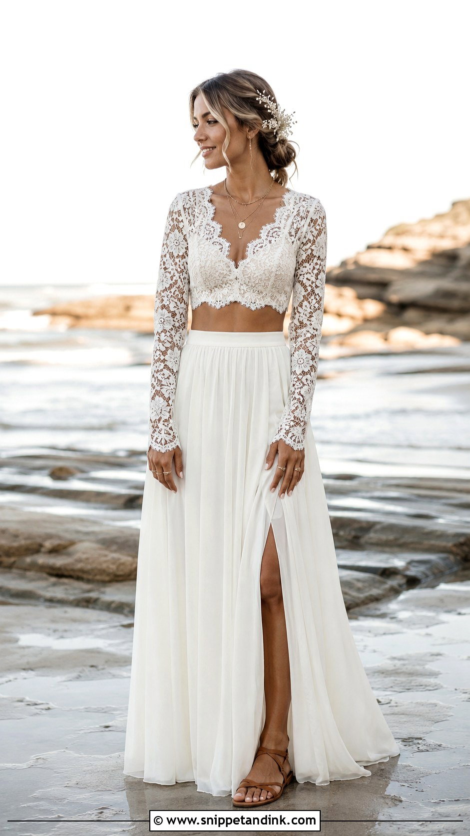 Two Piece Bohemian Beach Wedding Dress - Snippet and Ink - 20 Bohemian Beach Wedding Dress Ideas