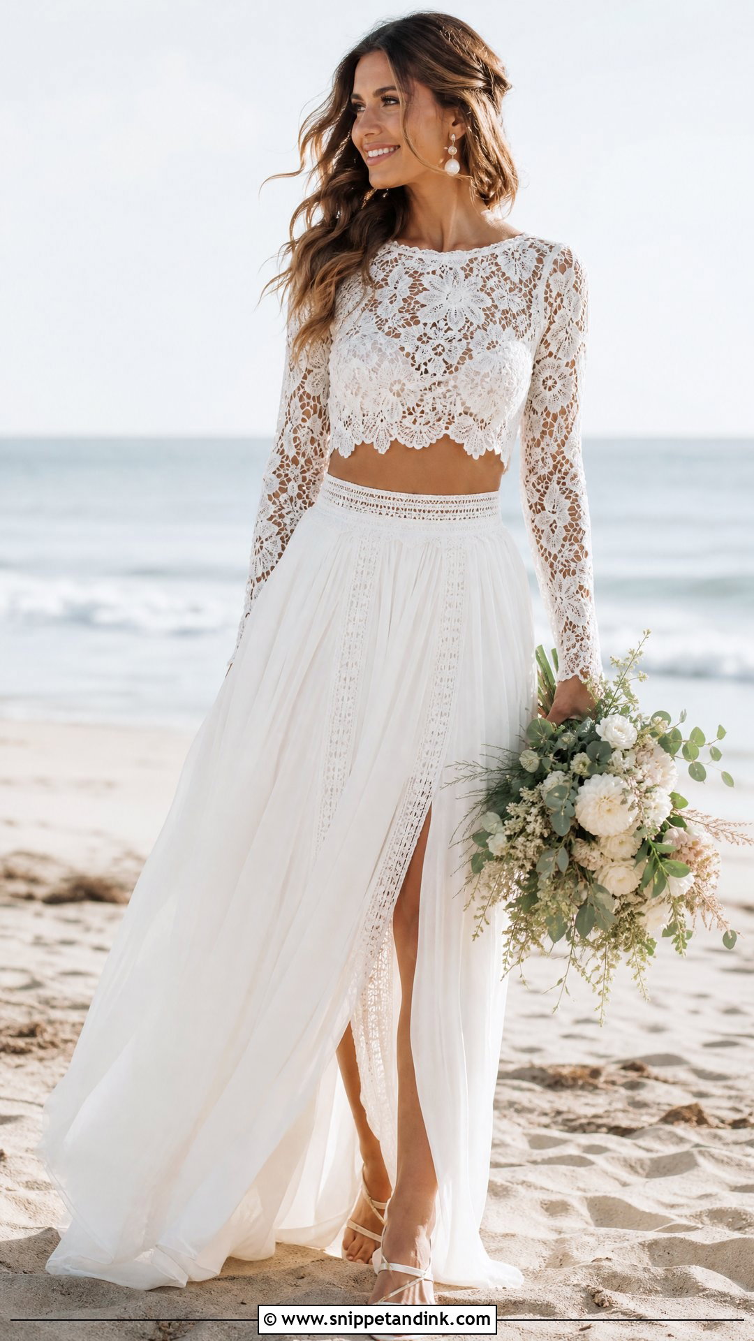 Two Piece Boho Lace Wedding Dress - Snippet and Ink - 25 Boho Lace Wedding Dress Ideas