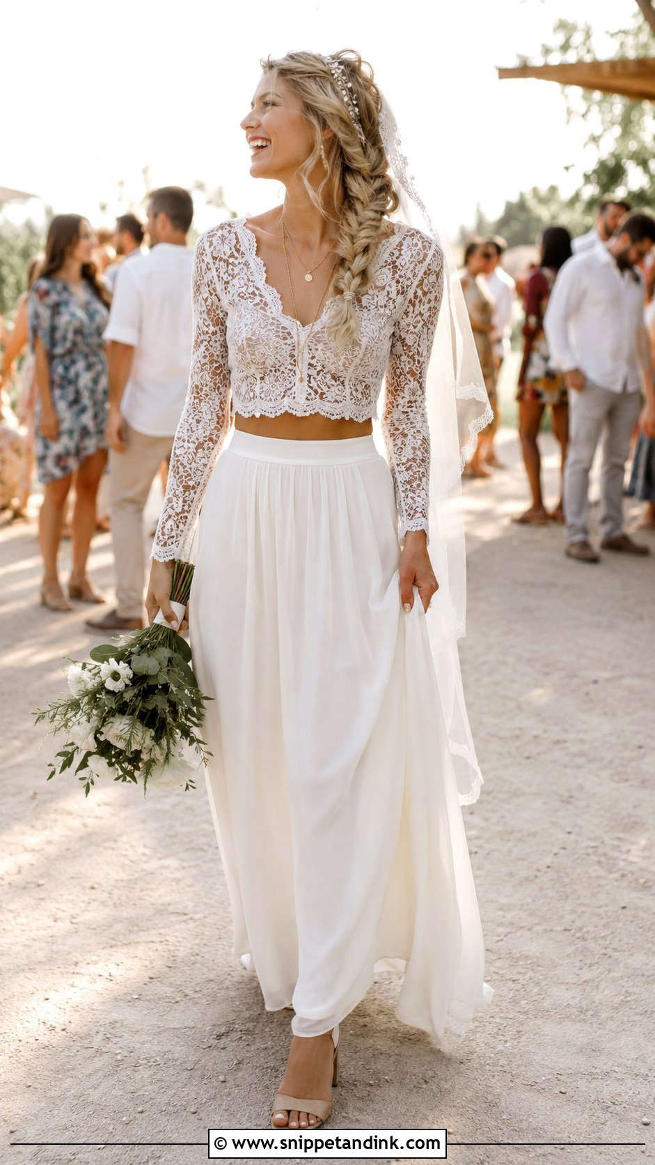 Two Piece Boho Spring Wedding Dress - Snippet and Ink - 20 Boho Spring Wedding Dress Ideas