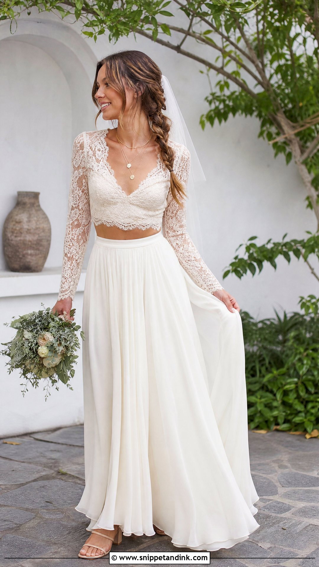 Two Piece Boho Vintage Wedding Dress - Snippet and Ink - 20 Unique Boho Vintage Wedding Dresses